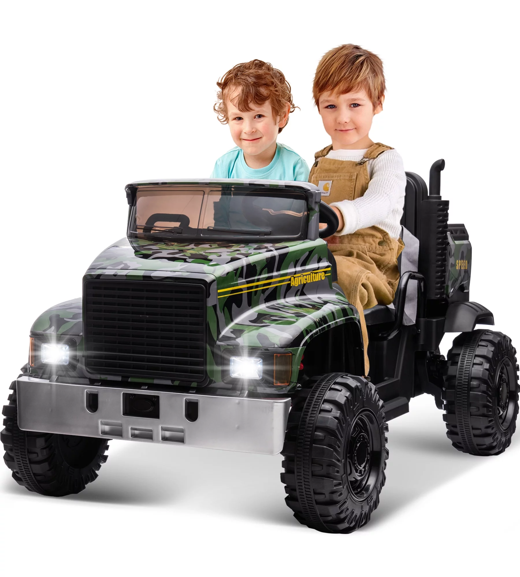 Outfunny 24V Ride on Dump Truck, 2 Seater Ride on Toy for Big Kids with Remote - Green - Womvr