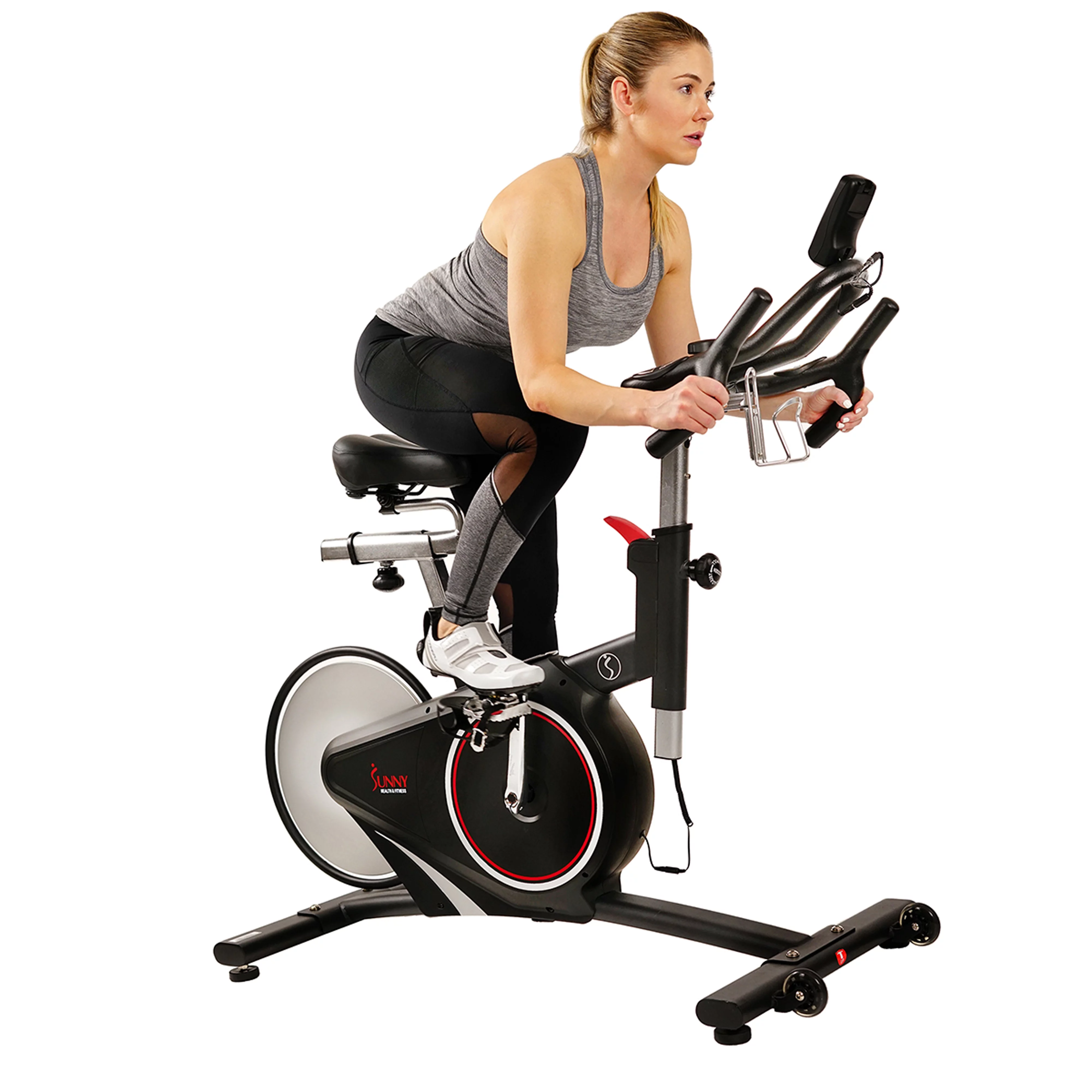 Sunny Health & Fitness Magnetic Indoor Cycling Exercise Bike, Belt Drive, Cadence Sensor, Pulse Monitor SF-B1709 - Womvr