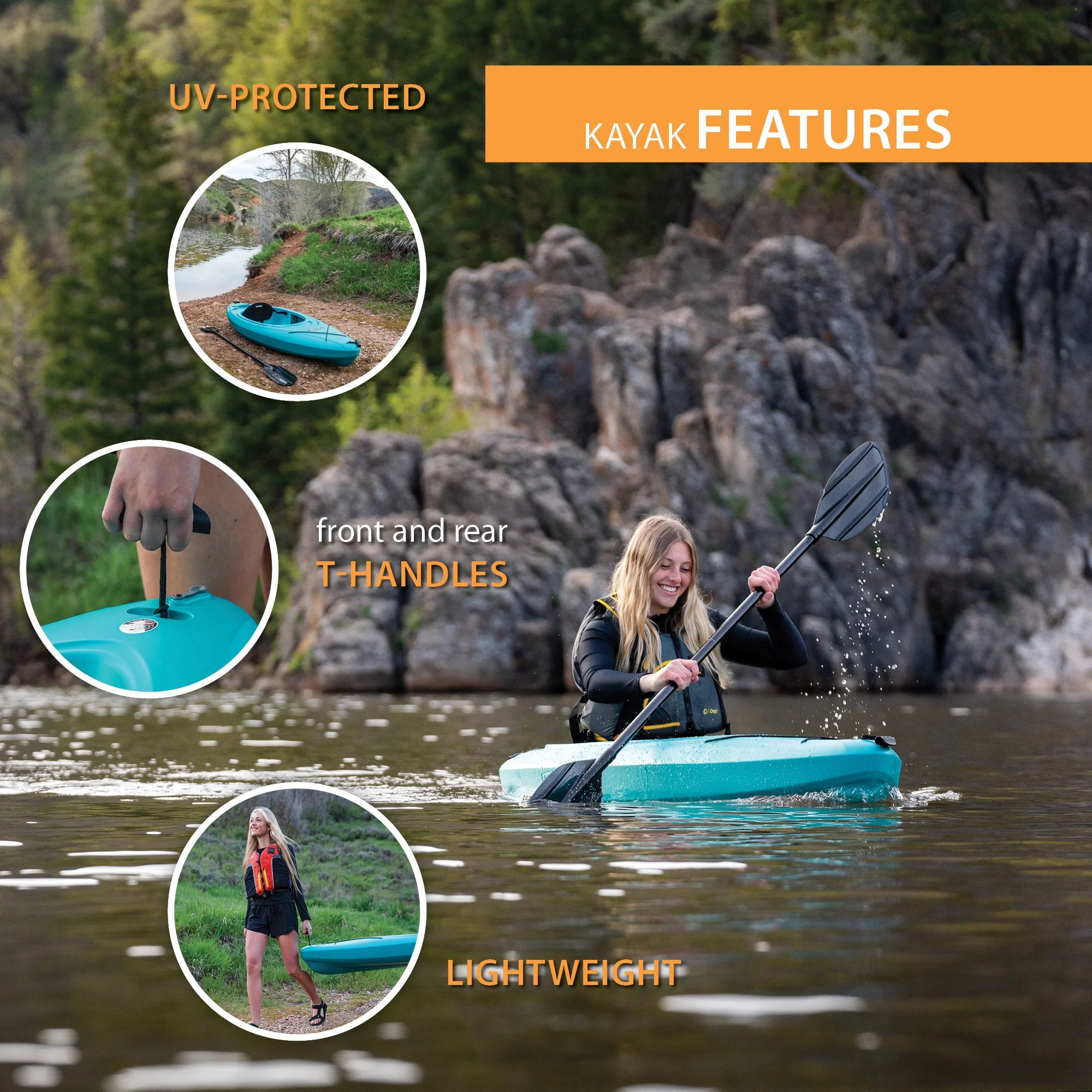 Lifetime Pacer 8 ft. Sit-Inside Kayak, Green (91032) - Womvr