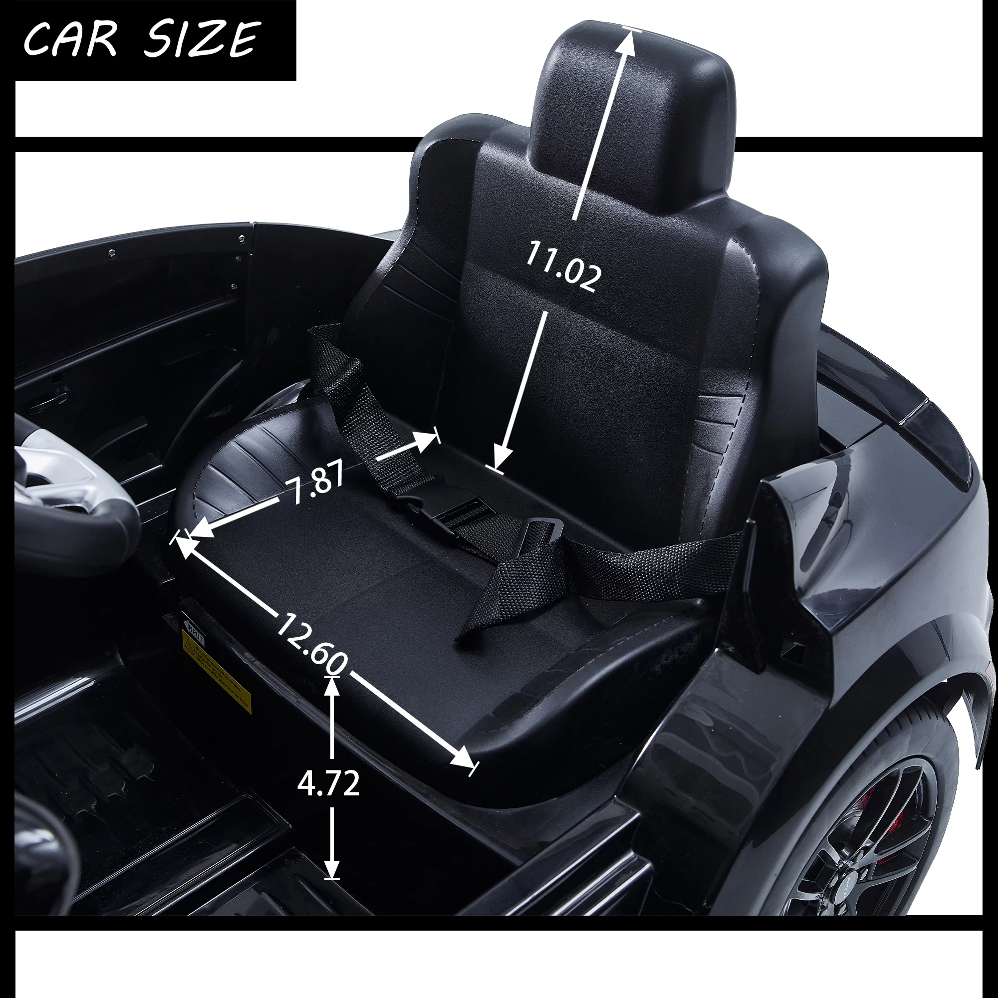 uhomepro Black 12 V Dodge Charger SRT Hellcat Battery Powered Ride on Cars with Remote Control, Bluetooth, LED Light and MP3 Player - Womvr