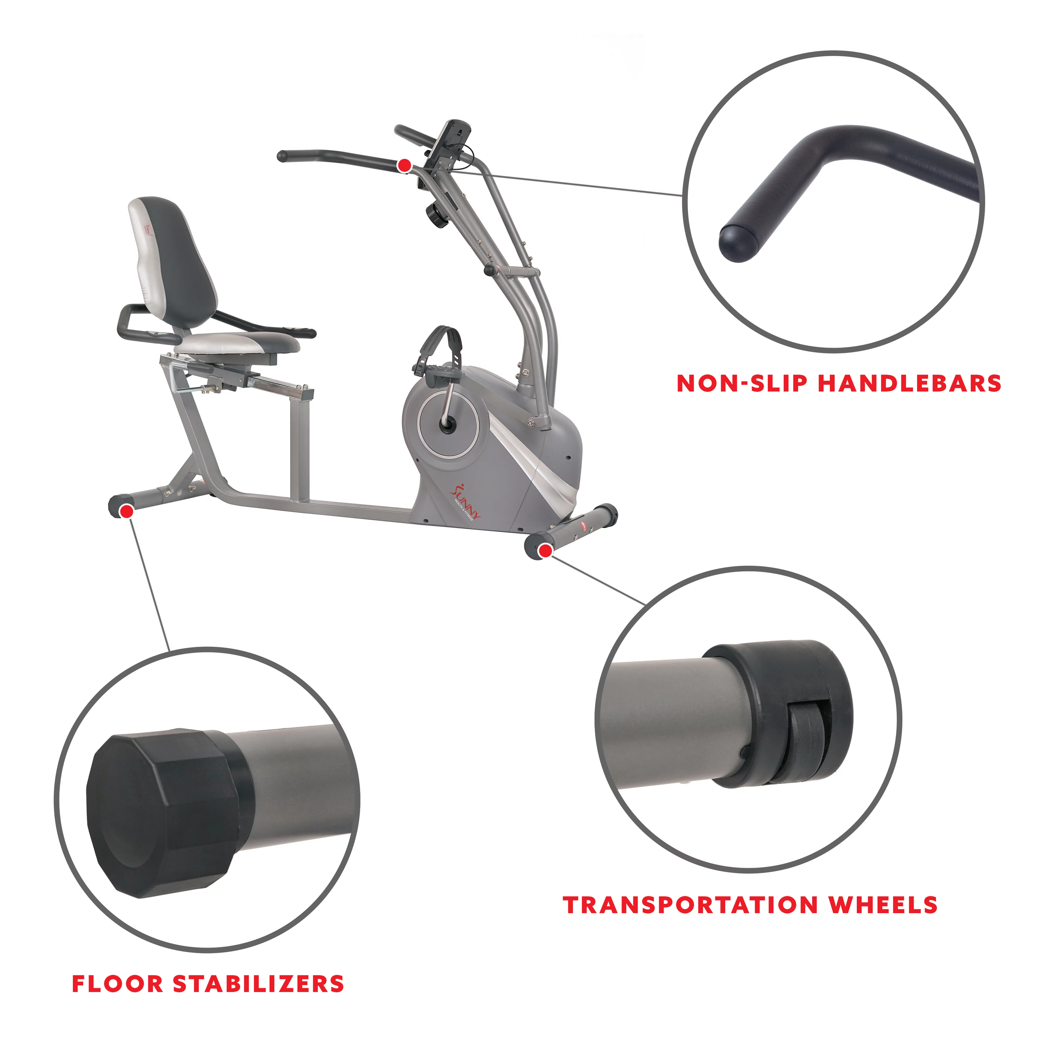 Sunny Health & Fitness Cross Trainer Magnetic Recumbent Bike with Arm Exercisers - SF-RB4936 - Womvr