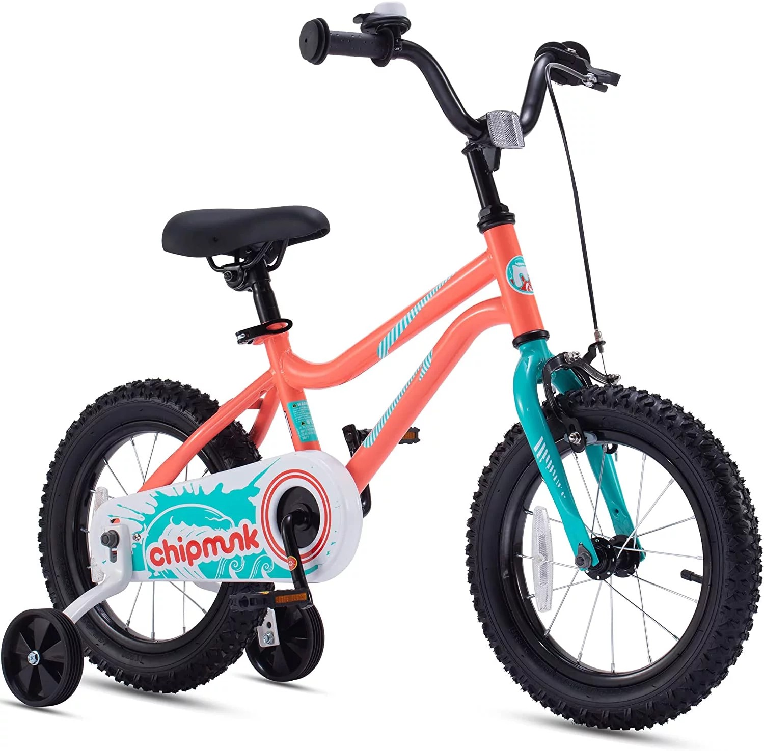 RoyalBaby Chipmunk Kids Bike Boys Girls 16 Inch Bicycle with Training Wheels and Kickstand Red - Womvr