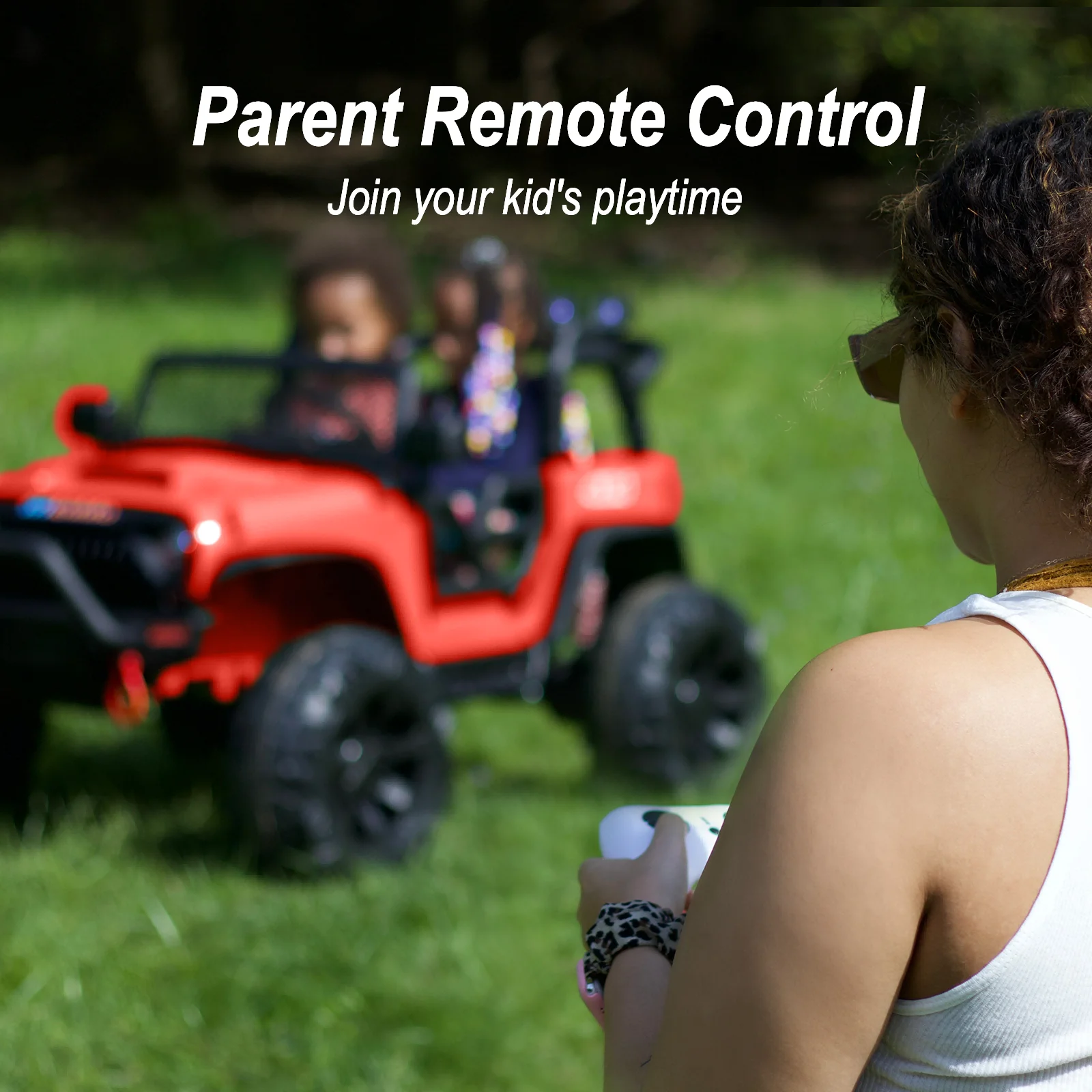 Hikiddo 24V Kids Ride on Truck, 2 Seater Powered Ride on Toy Car with Remote - Womvr