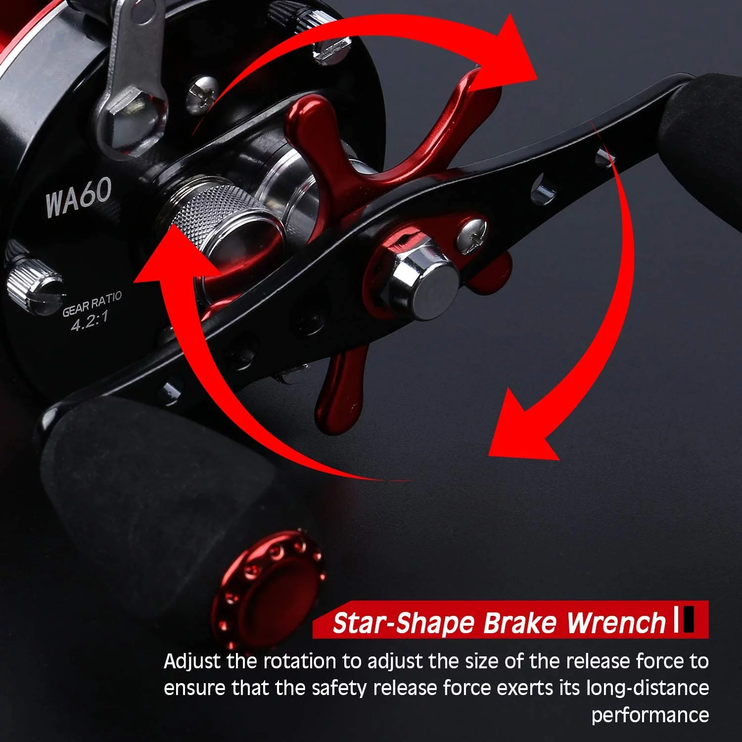 Sougayilang Round Baitcasting Reel Reinforced Metal Body EVA Left/Right Handle Conventional Fishing Reel - Womvr