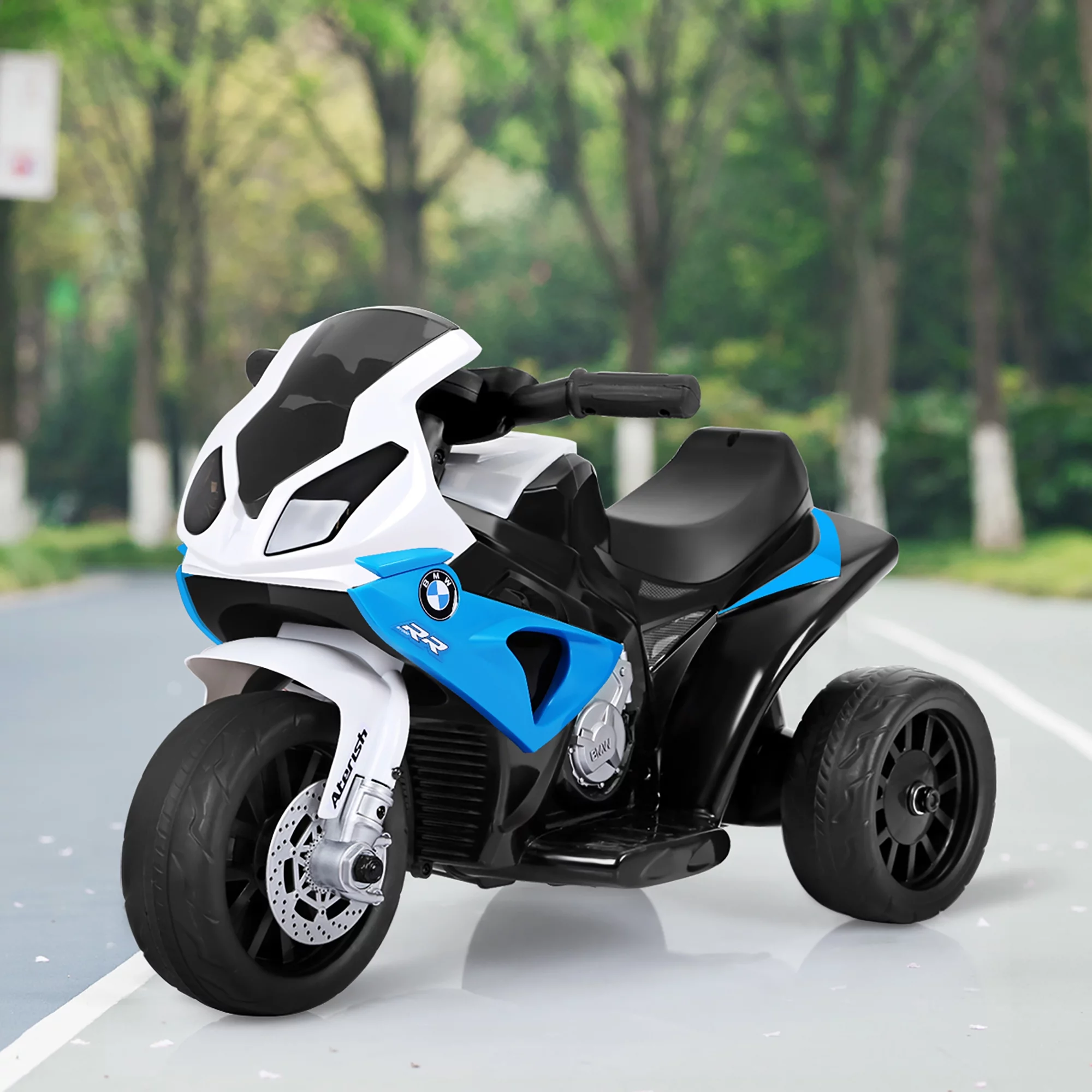 Costway Kids Ride On Motorcycle BMW Licensed 6V Electric 3 Wheels Bicycle with Music & Light (Suitable for 18-36 Months Age) - Womvr