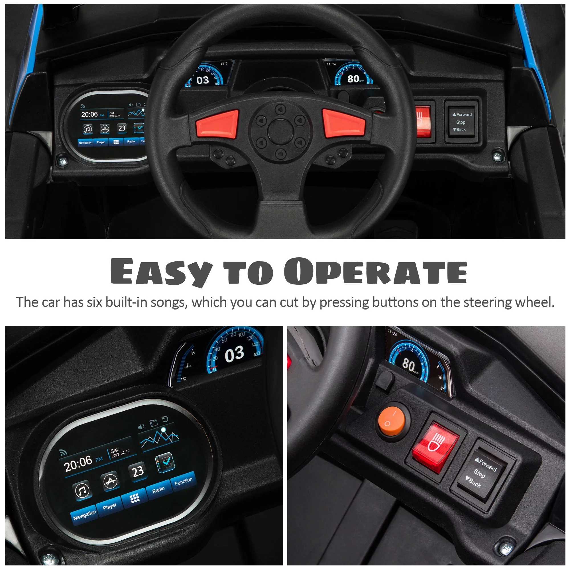 TOBBI 12V Kids Electric off-Road UTV Truck Car Battery Powered Ride on Toys for Girls with LED Headlights, Music, Horn - Womvr