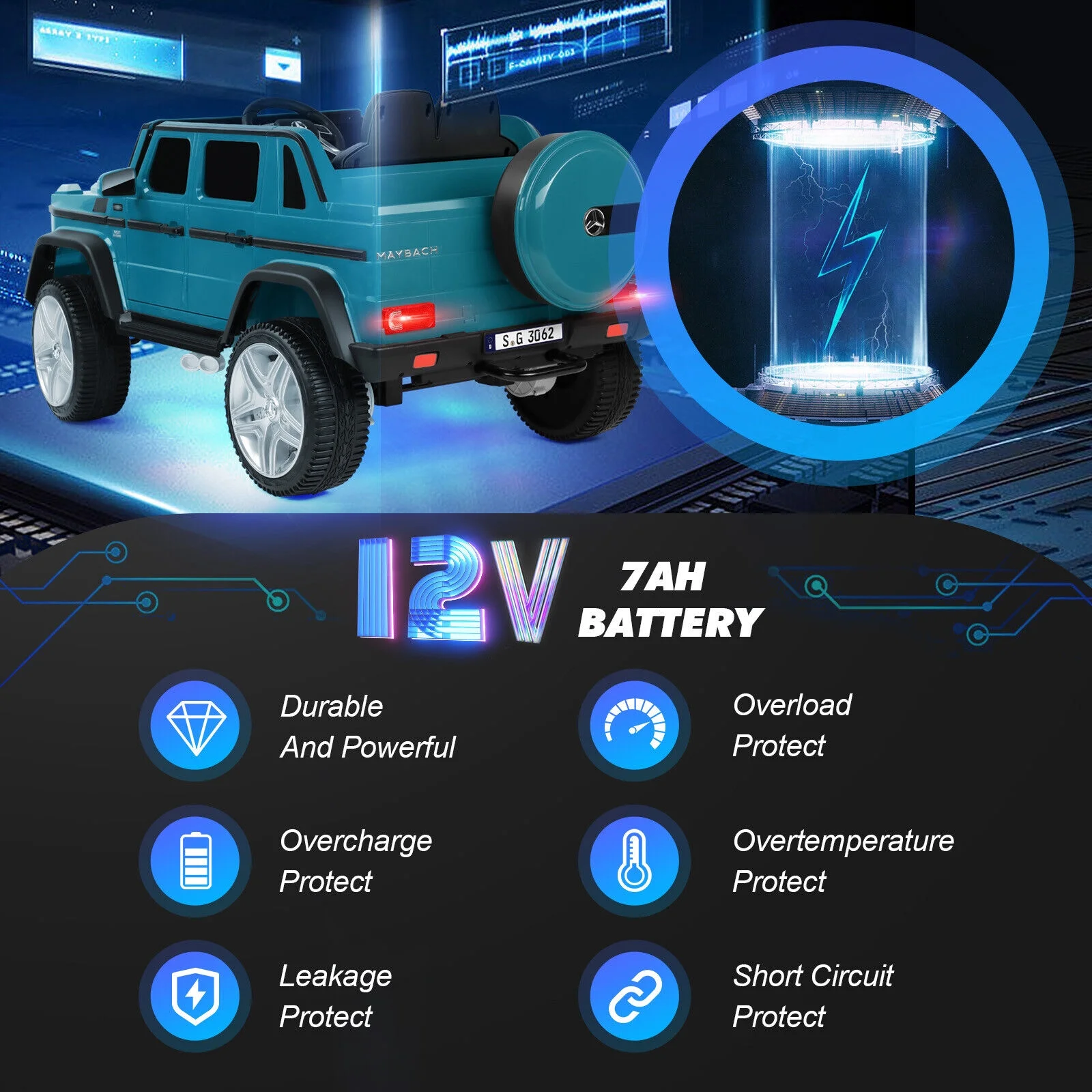 JOYLDIAS 12V Kids Ride on Car 3 Speeds Licensed Mercedes-Benz Electric Toy w/ Bluetooth, Remote Control, LED Lights (Pink) - Womvr