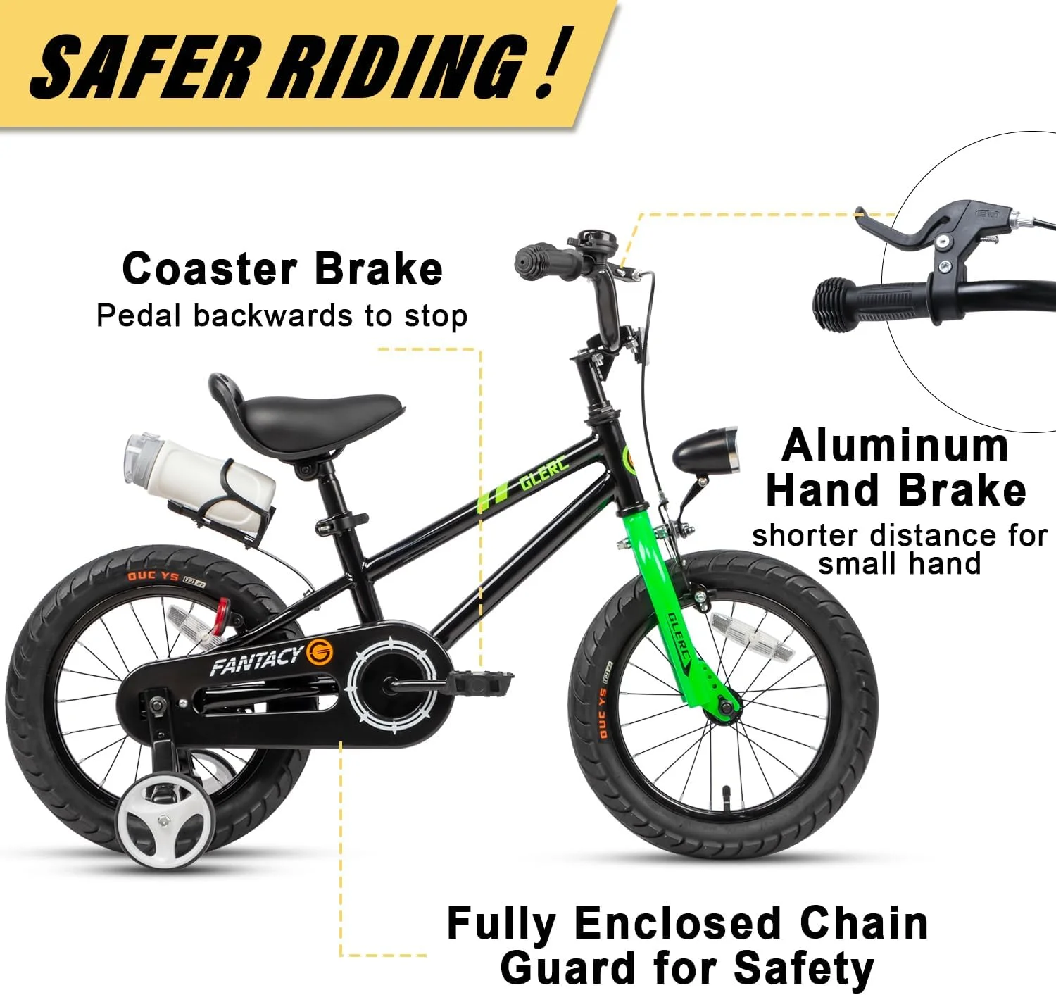 Glerc 12 inch Toddler and Kids Bike for 2-4 Years Old Boys & Girls, White - Womvr