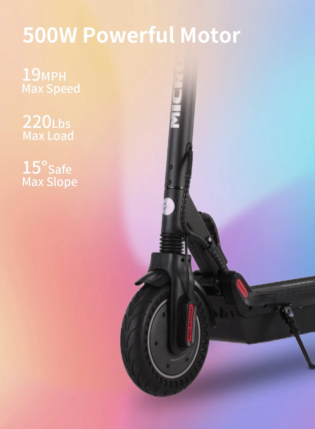 MICROGO M5 PRO Electric Scooter, 500W Motor 10.4 Ah Battery Long Range for Adults, 10
