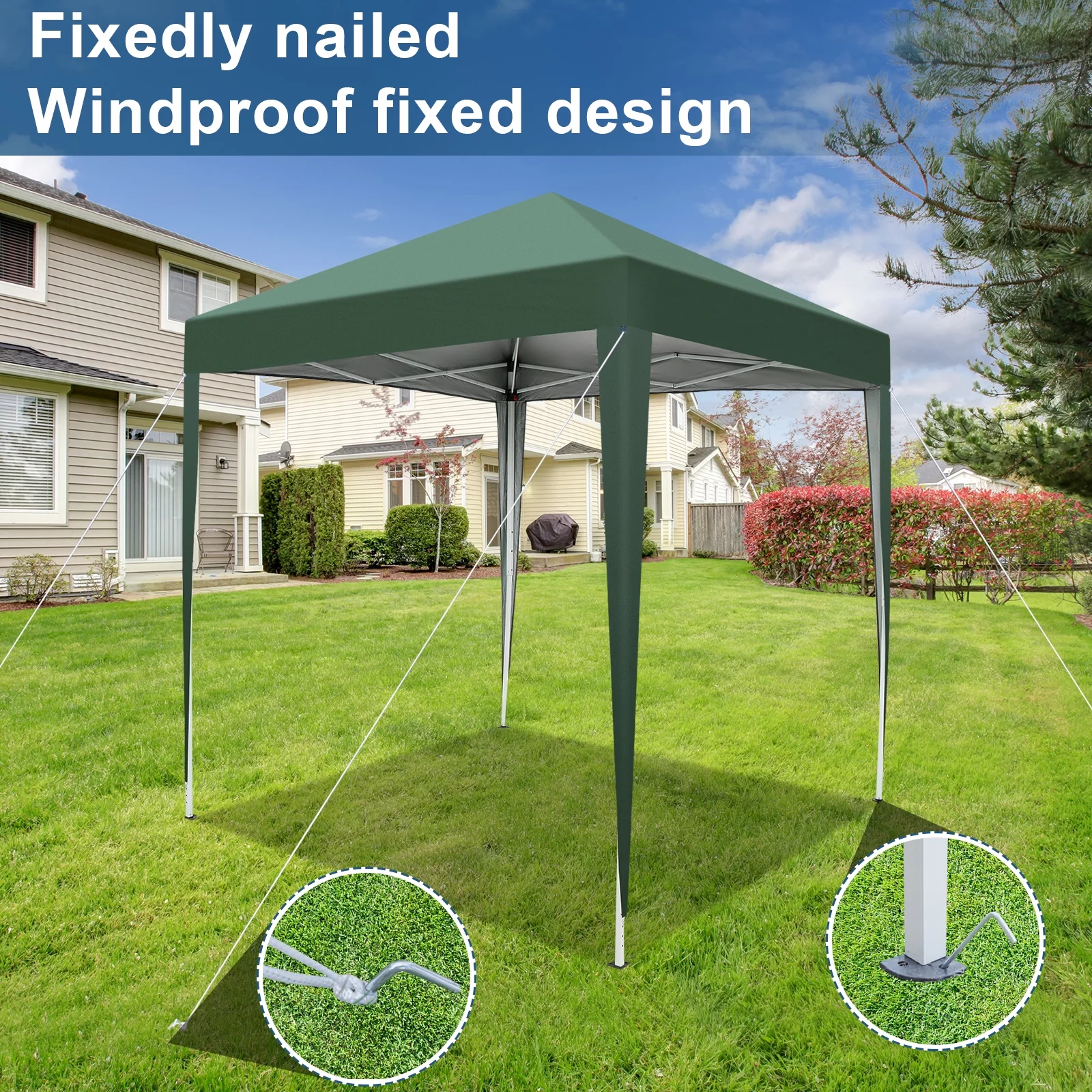Zimtown 10ft x 10ft Base/8ft x 8ft Top Pop up Canopy Tent Instant Practical Waterproof Folding Tent with Carry Bag - Womvr