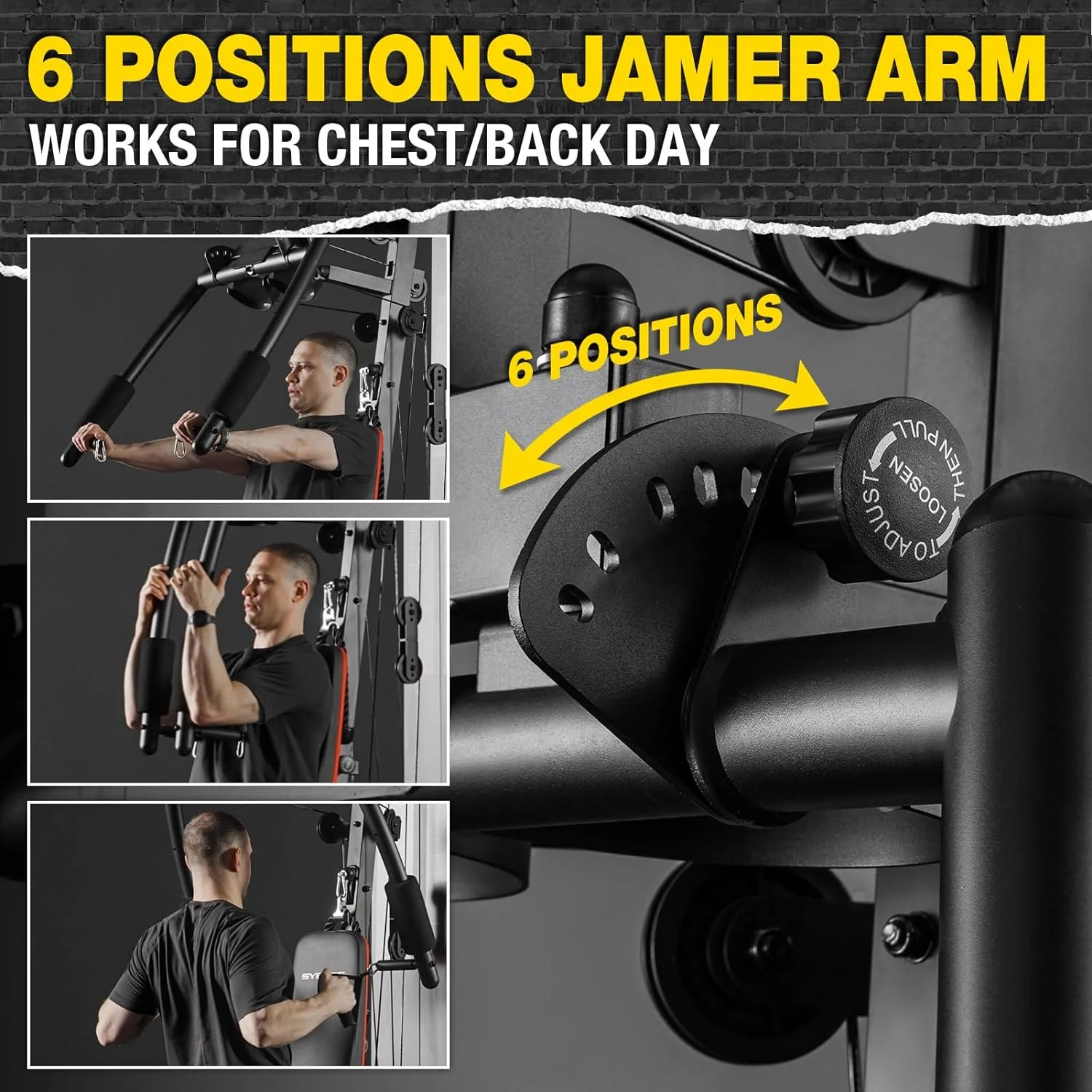 Syedee Home Gym Station, Workout Station with 150LBS Weight Stack, Home Gym Equipment for All Body Training. - Womvr