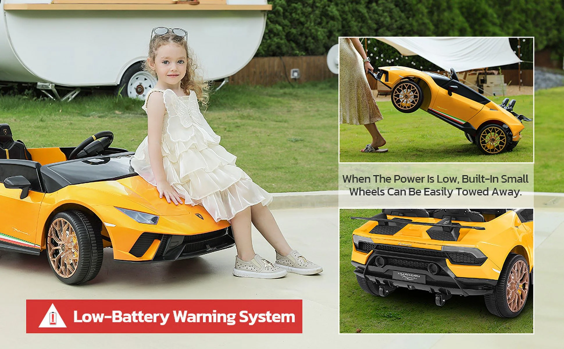 Lamborghini Huracan Ride on Car Real 2 Seater, Powered Electric Vehicle with Parent Remote, Maximum 4.0mph Ride on Toys for 3-8 Years Kids,Pink - Womvr