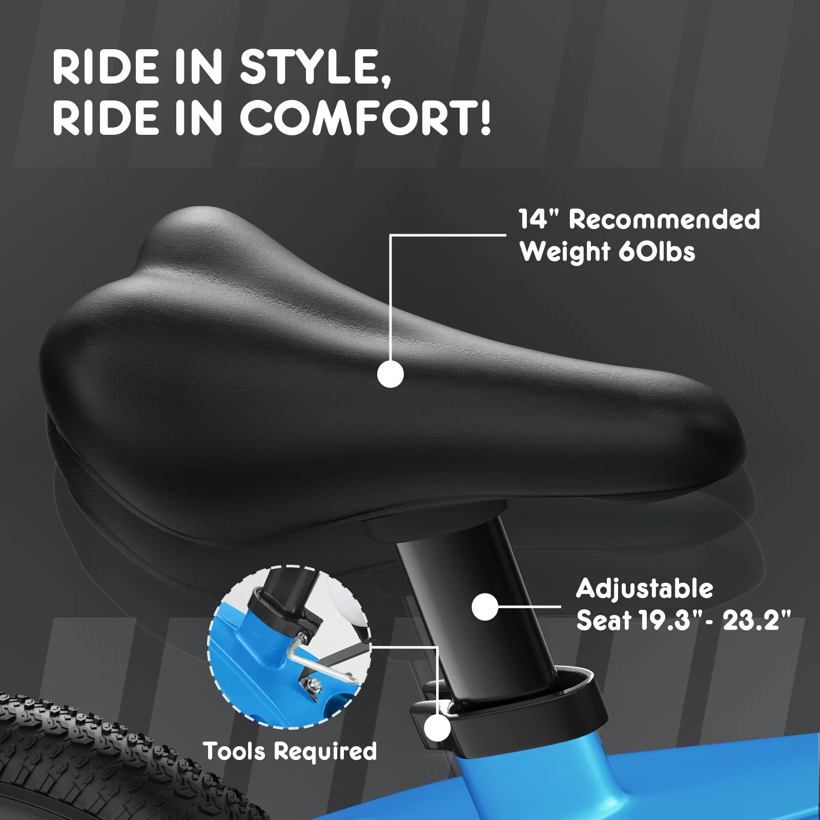 HARPPA 14 inch Bikes for Boys Age 3-5 Years, Kids Bicycle with Training Wheels, Blue - Womvr