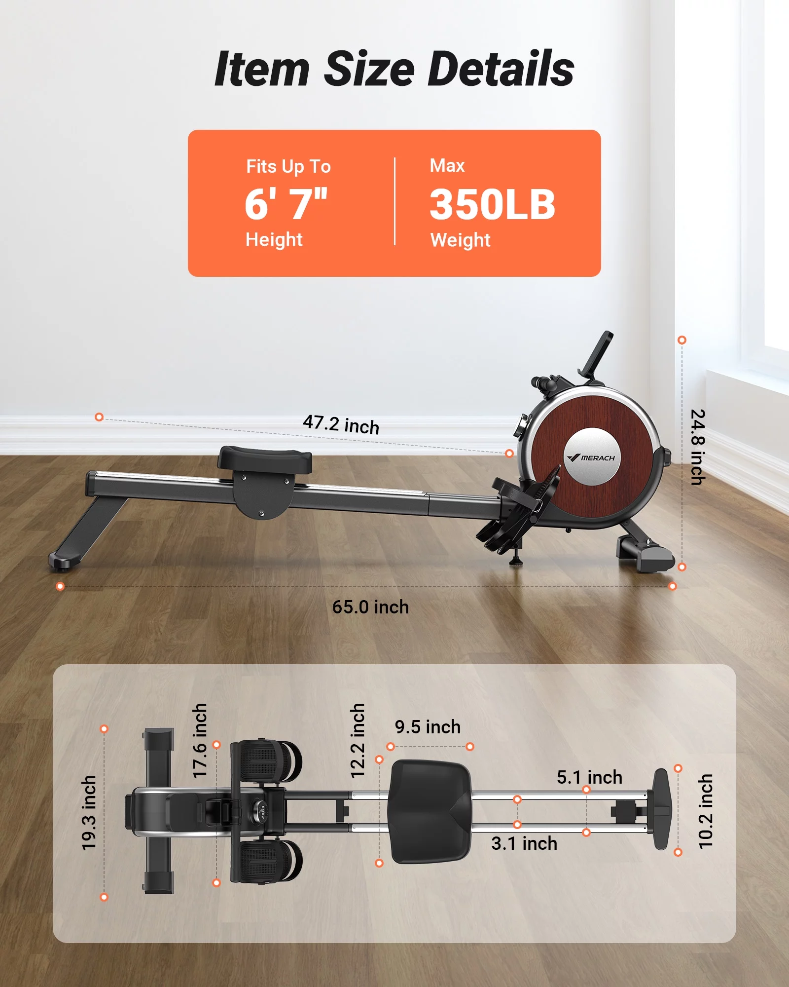 MERACH Magnetic Rowing Machine Quiet 16 Levels of Resistance Bluetooth Black Rower for Home Workout - Womvr