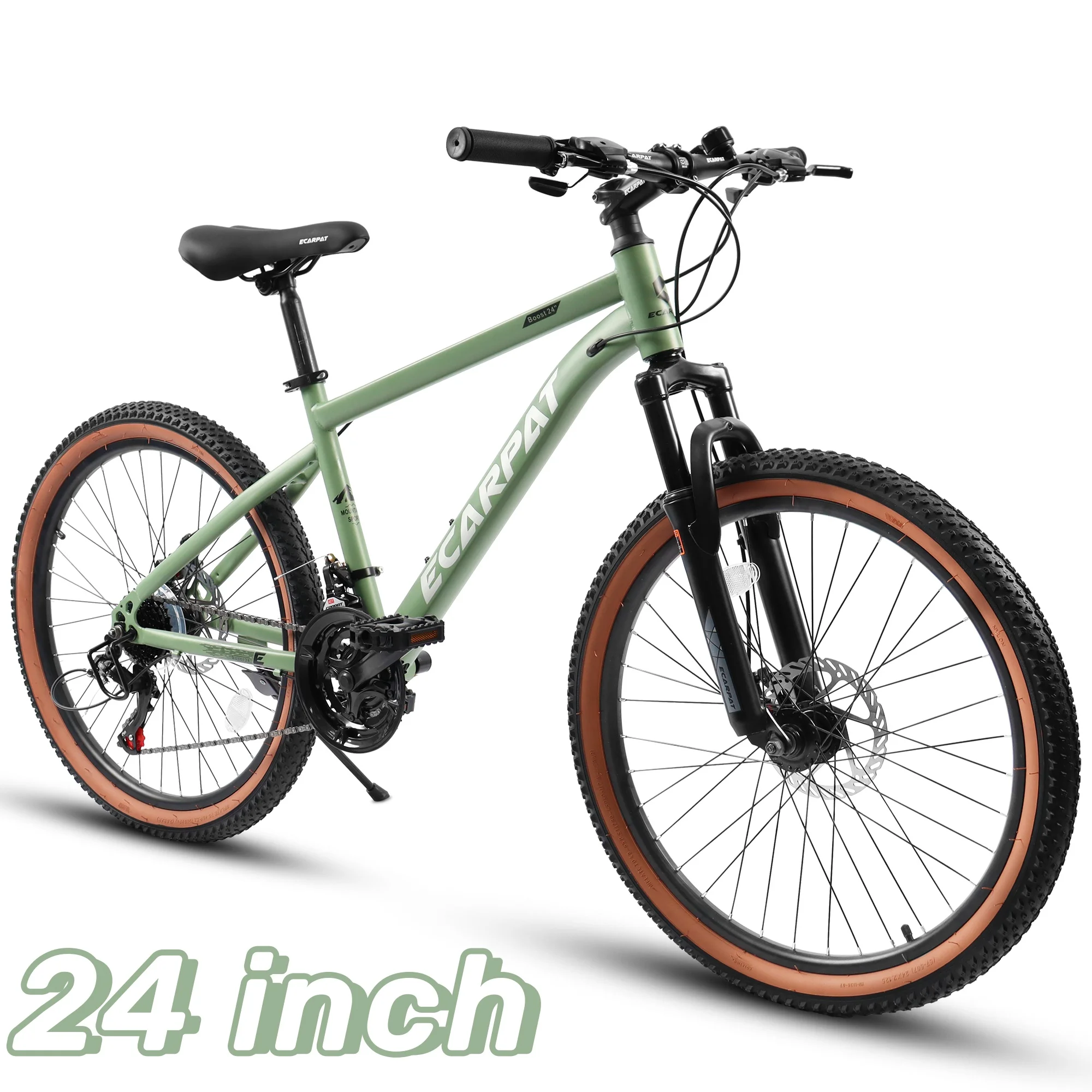 CHAMPIERRE 24 inch Mountain Bike for Men Women, Shimano 21-Speed Bicycle with Disc Brake Thumb Shifter, Black - Womvr