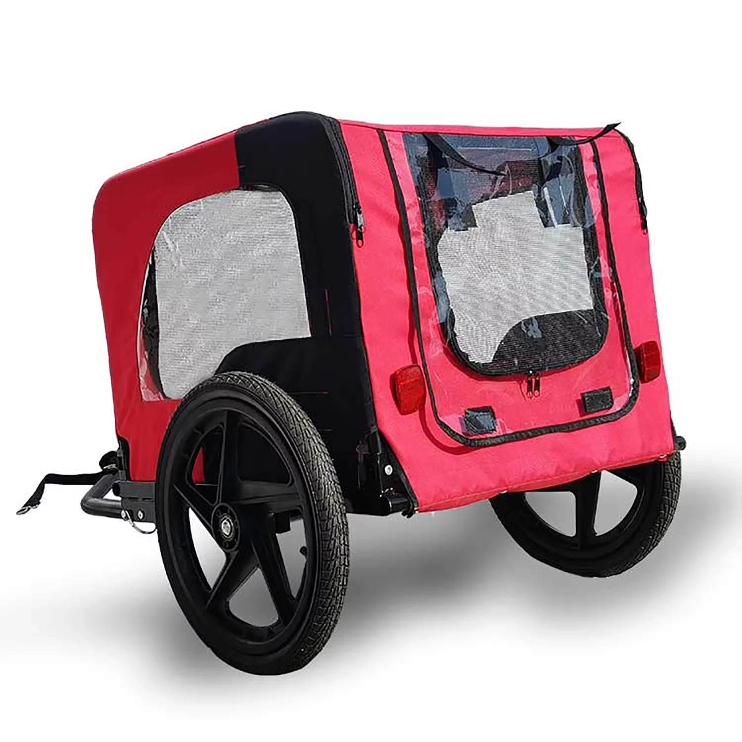 Vivifying Dog Bike Trailer 2-in-1 Travel Dog Stroller, Small Pet Bicycle Cart Carrier with Universal Coupler, and Easy Fold Design - Womvr