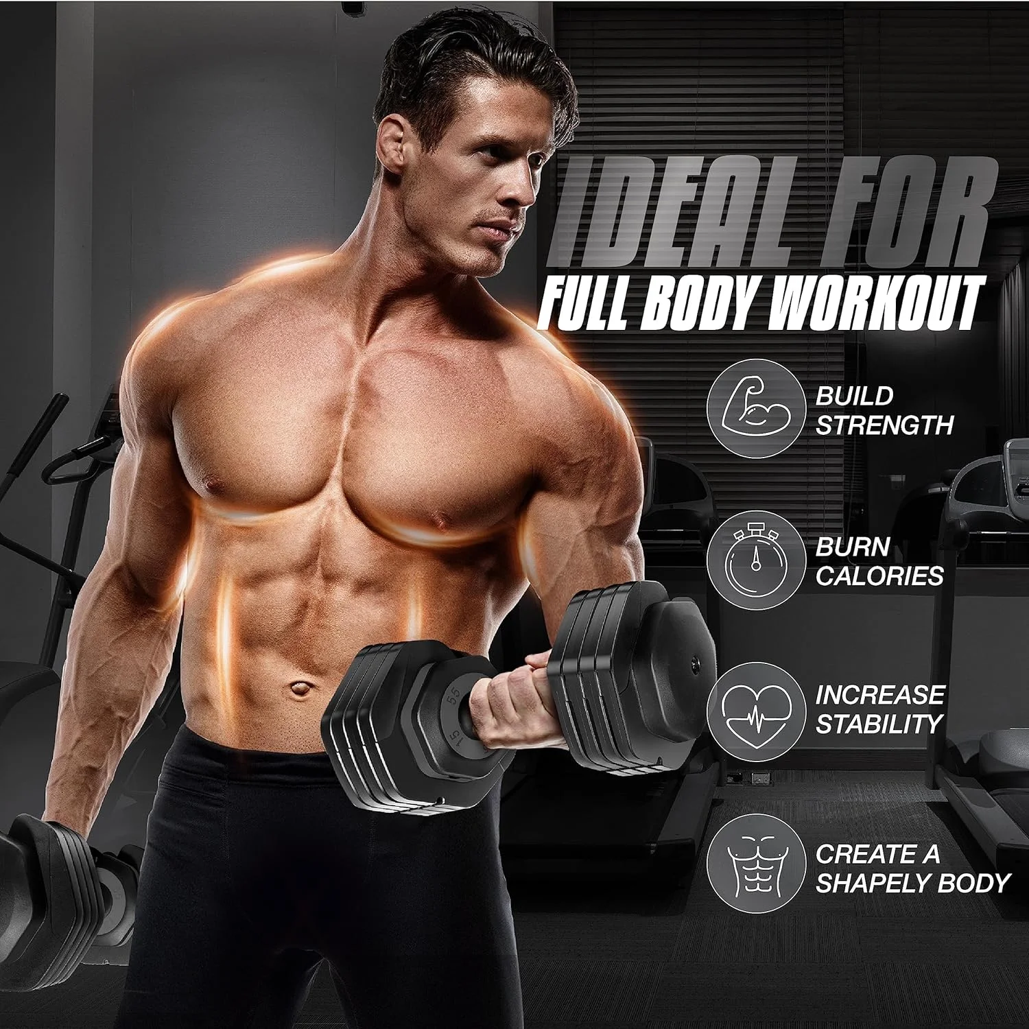 Yes4All High-tech Adjustable Dumbbells 25lb - Pair / 50lb Total, Grey Grip - Womvr