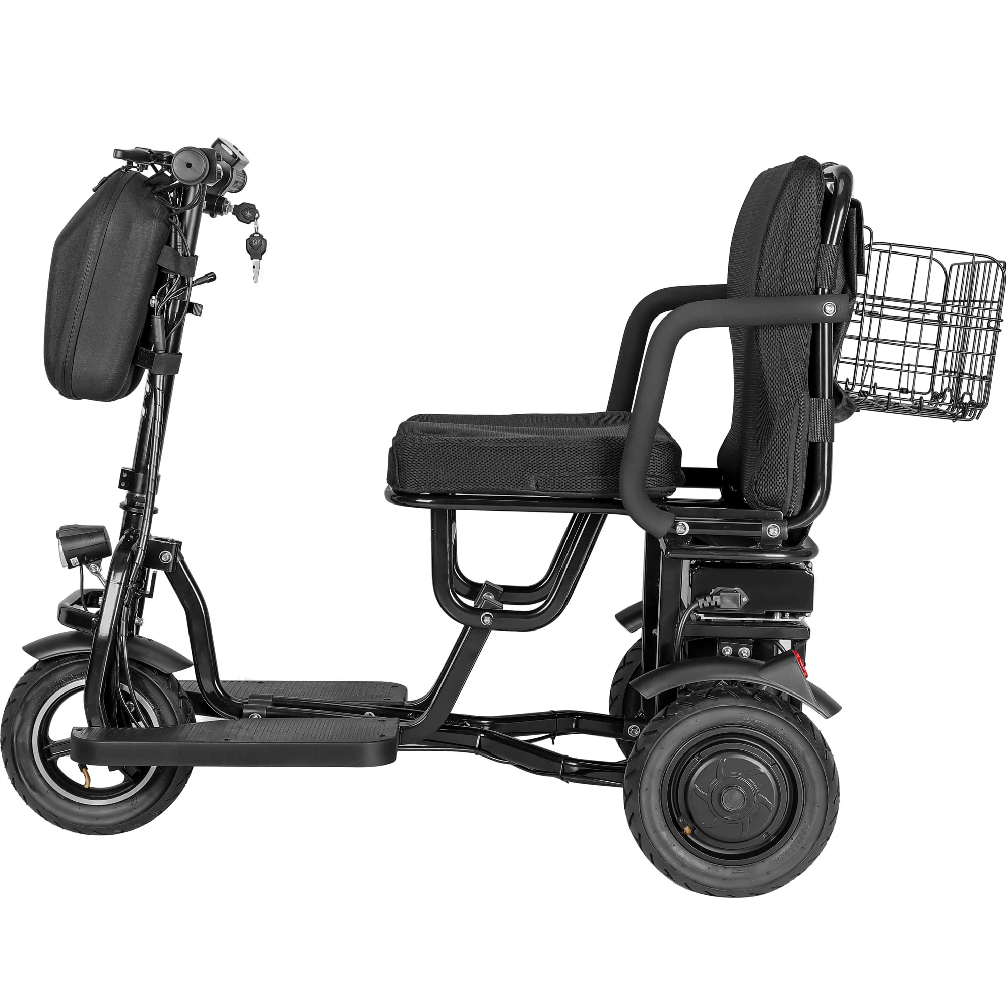 MotoTec Folding Mobility Electric Trike 48v 700w Dual Motor Lithium Black - Womvr