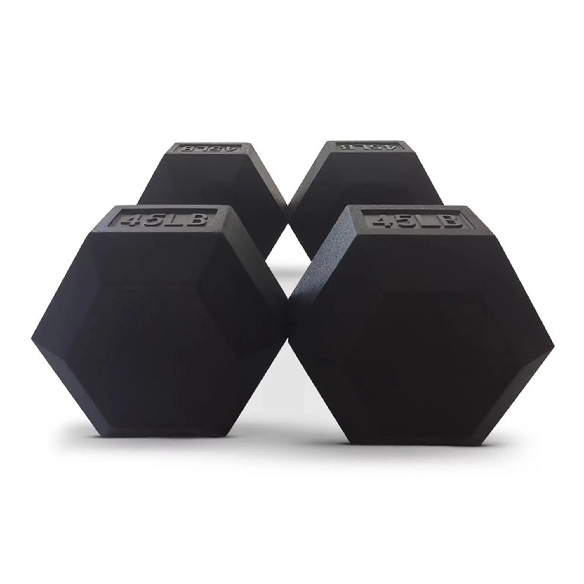 HolaHatha Iron Hexagonal Cast Exercise Dumbbell Free Weight Pair, 45 Pounds - Womvr