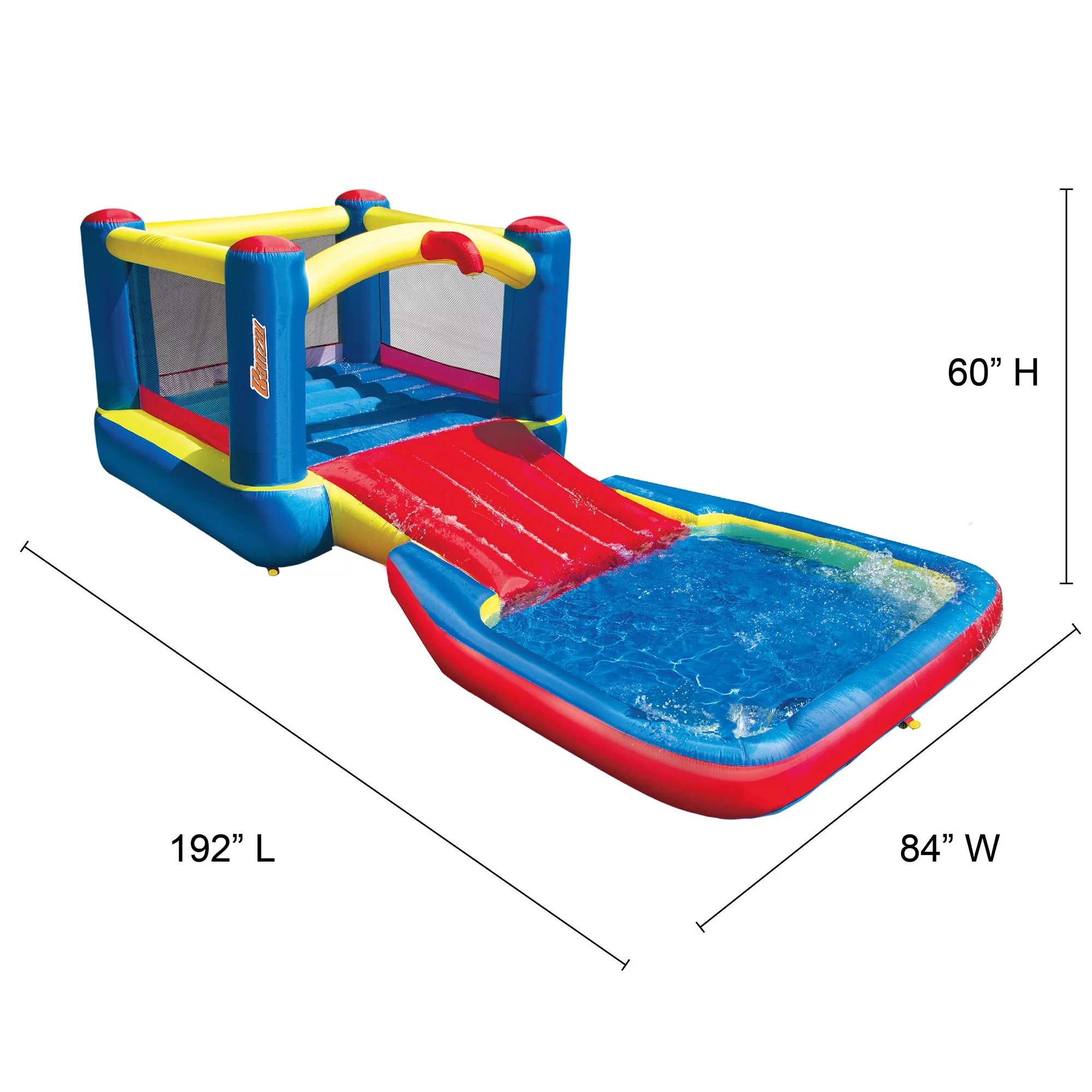 Banzai Bounce N Splash Outdoor Water Park Aquatic Activity Play Center - Womvr