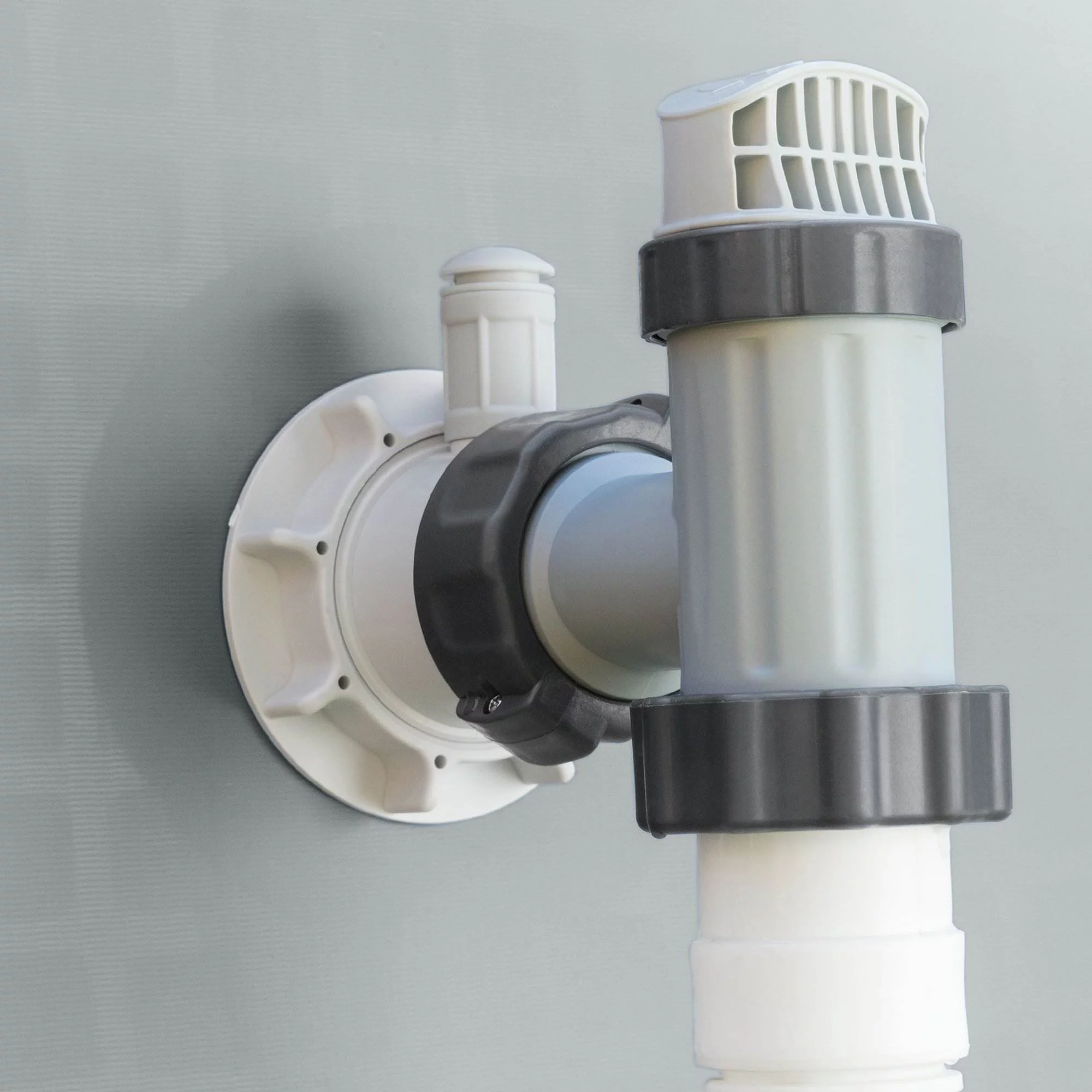 Intex 26795EH Prism Frame 16.5ft x 9ft x 48in Outdoor Above Ground Oval Pool Set with Pump, Cover and Ladder, Gray - Womvr