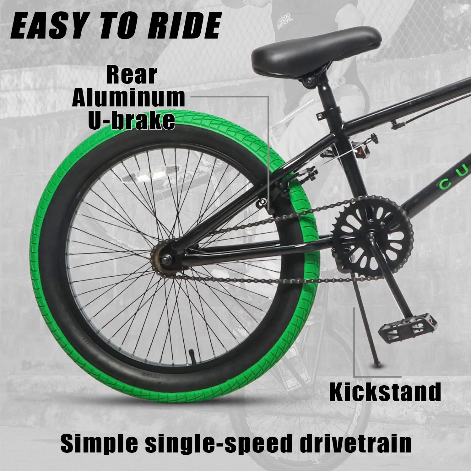 cubsala 20 in Kids BMX Bike Freestylefor Age 6-14 Years Old Boys Girls with 4 Pegs, Blue - Womvr