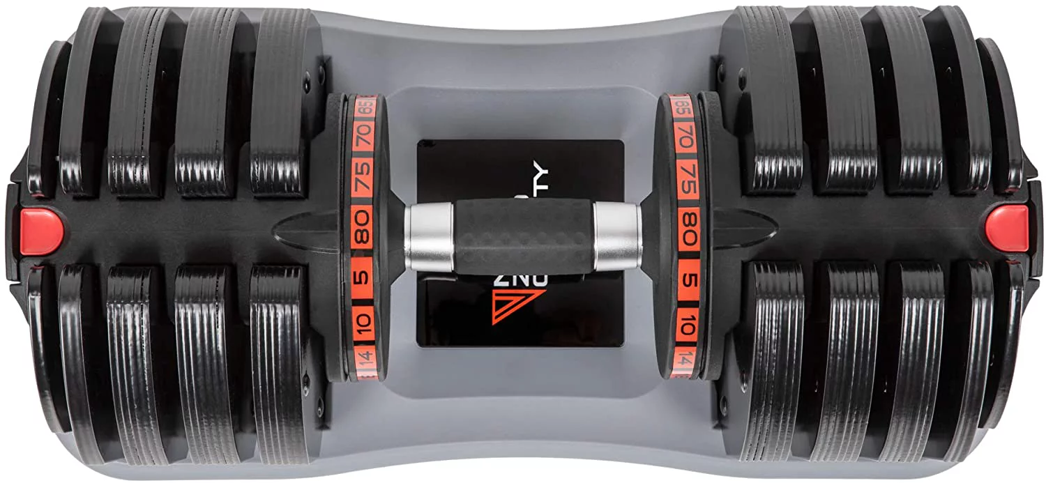 NZG PowerDyne 80lbs Adjustable Dumbbell Weight Set (Coal) - Womvr