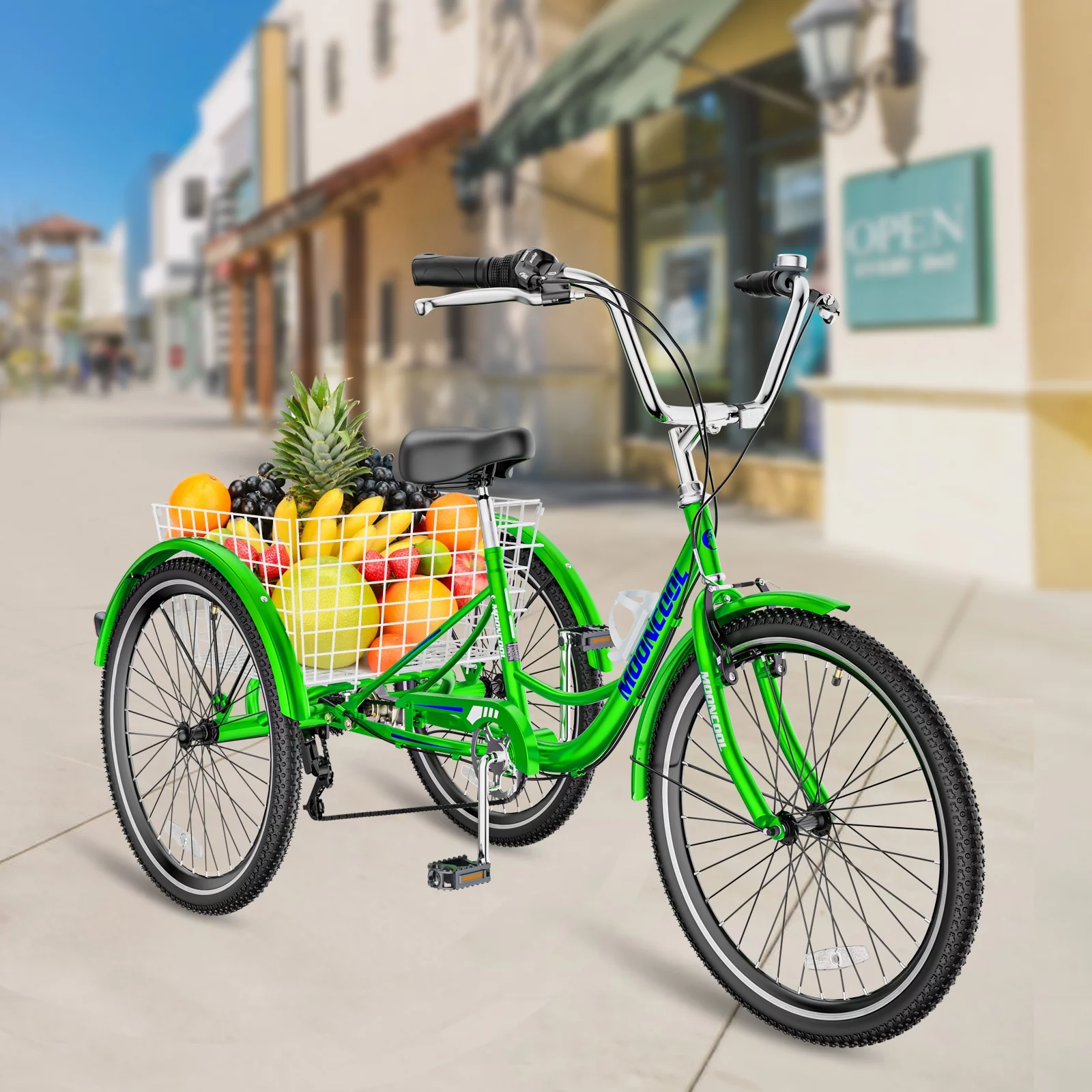 MOONCOOL Adult Tricycles, 3 Wheel 7 Speed Trikes, 20/24/26 inch Adult Trikes 3 Wheeled Bike with Basket for Seniors, Women, Men - Womvr