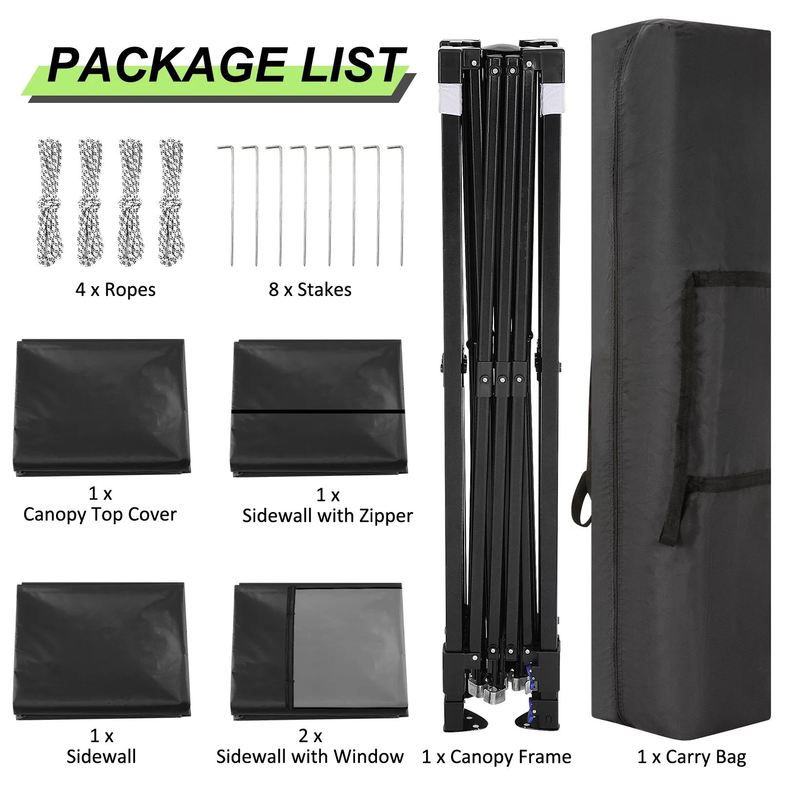 SANOPY 10' x 10' Pop up Canopy, UV and Rain Resistant Canopy Shelter with 4 Removable Sidewalls and Sandbags, Outdoor Canopy with Carry Bag for Grass, Beach and Camping - Womvr