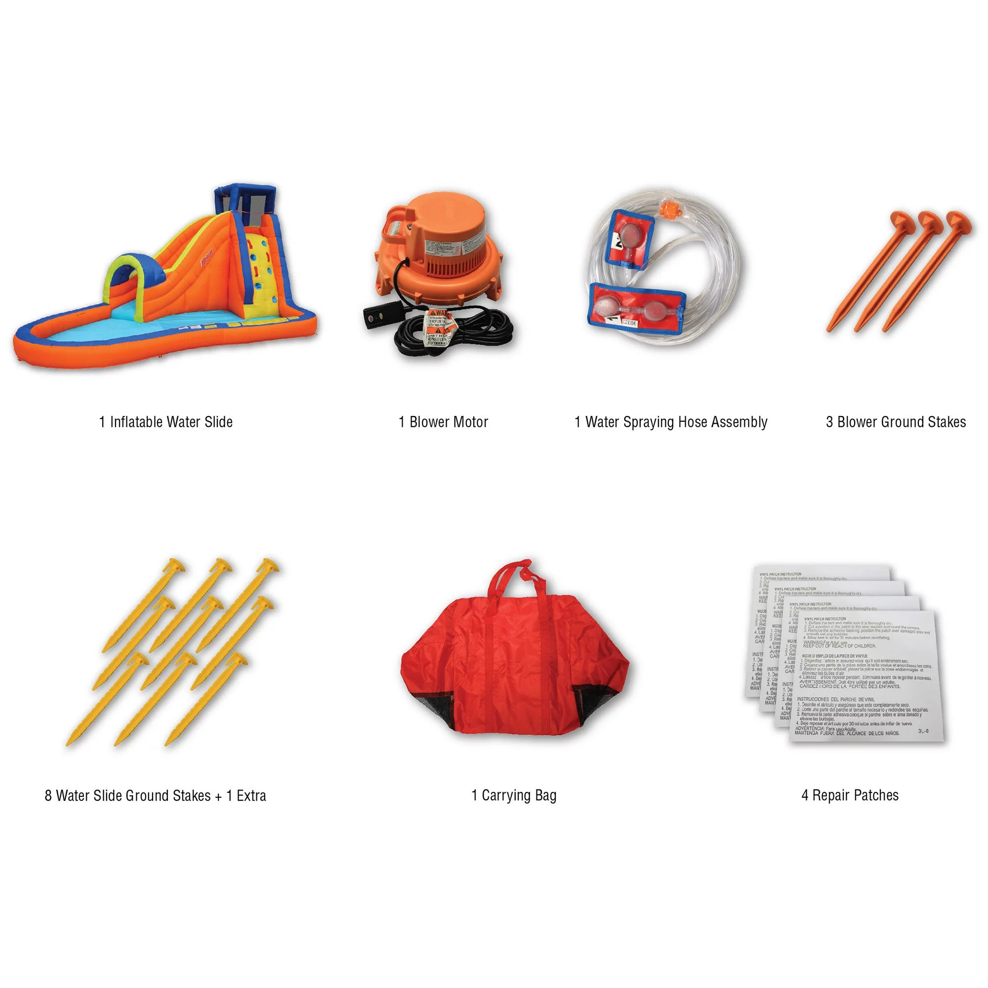 Banzai Pipeline Water Park Toy, Length: 14 ft 7 in, Width: 9 ft 6 in, Height: 7 ft 11 in, Inflatable Outdoor Backyard Water Slide Splash Toy - Womvr