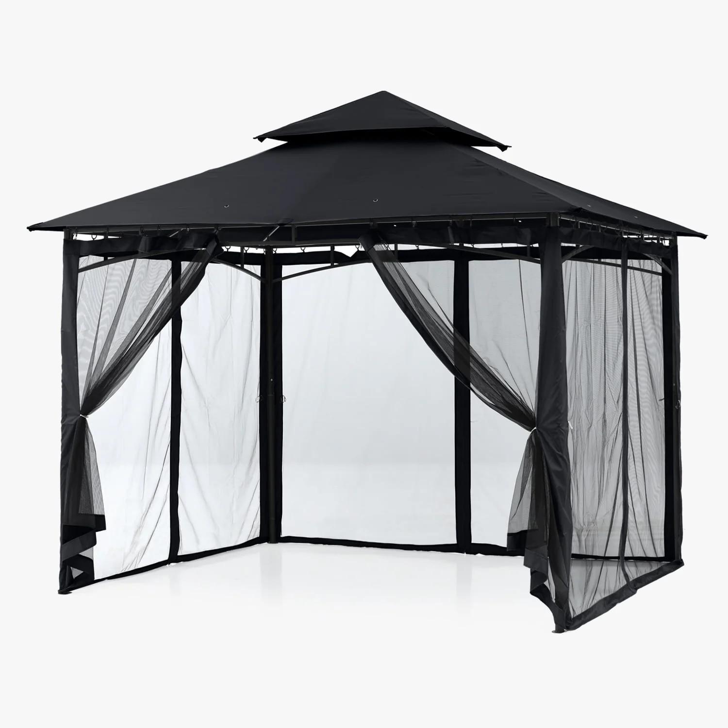 ABCCANOPY 9'x9' Patio Gazebo With Mosquito Netting and Double Soft Roof Canopies for Shade and Rain,Rust Red - Womvr