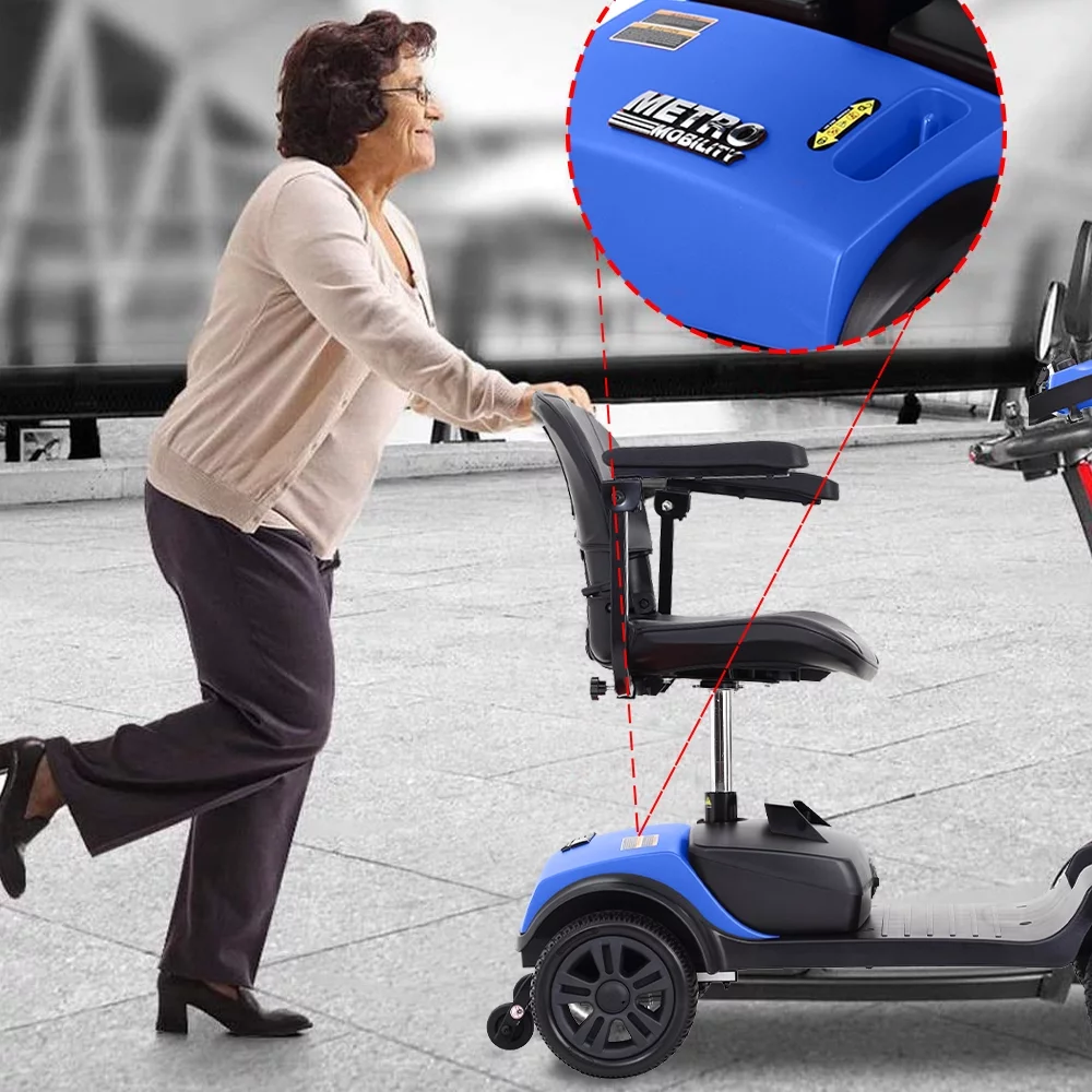 Motorized Scooter with 360° Swivel Seat, 4 Wheel Electric Mobility Scooter with Detachable Basket and Control Panel, Electric Carts for Senior Adults, Max Speed 5Mph, 265lbs, SS559 - Womvr