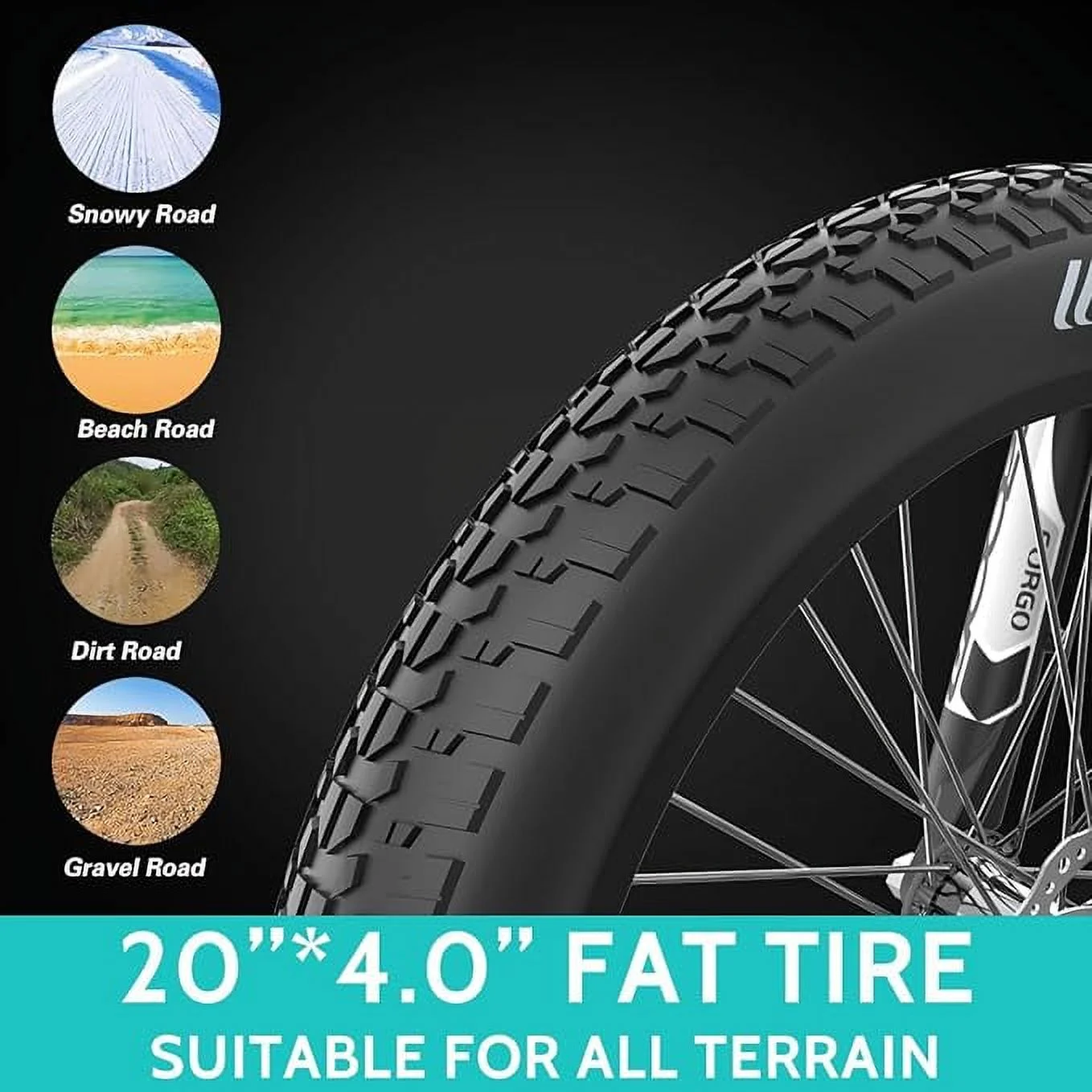 Aostirmotor Electric Mountain Bike 750W 48V15Ah Removable Lithium Battery, Fat Tire Ebike 26x4.0 inch Electric Bike for Adults - Womvr