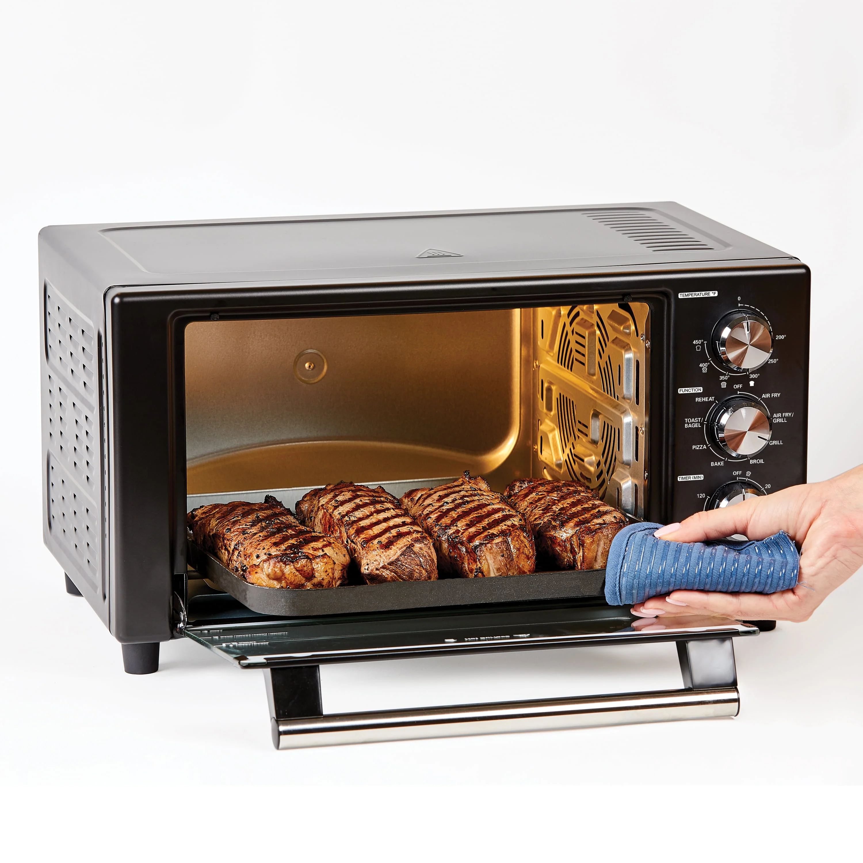 PowerXL Air Fryer Grill Plus, Toaster Oven, Black, 1500 Watts - Womvr