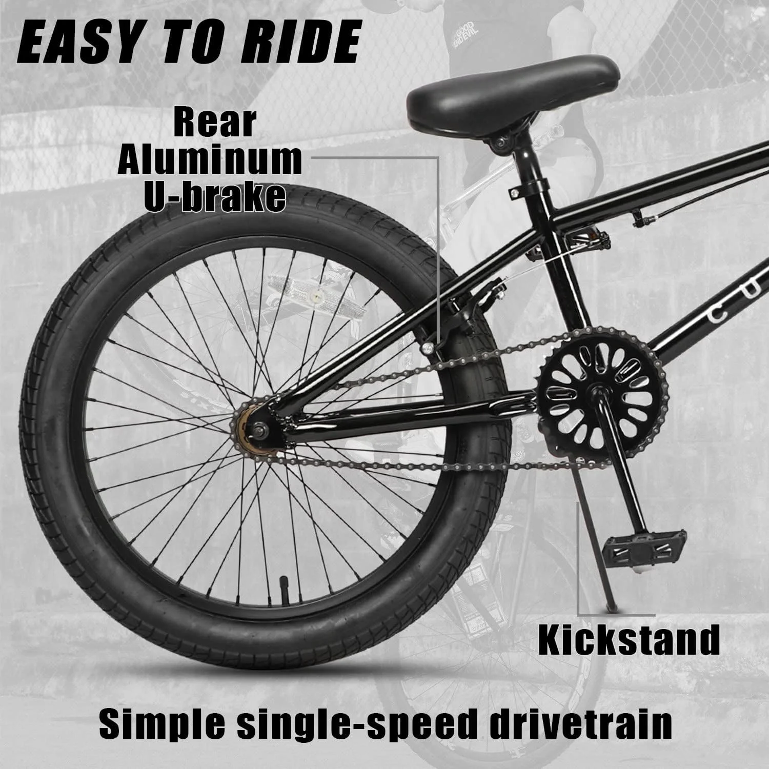 cubsala 20 in Kids BMX Bike Freestylefor Age 6-14 Years Old Boys Girls with 4 Pegs, Blue - Womvr