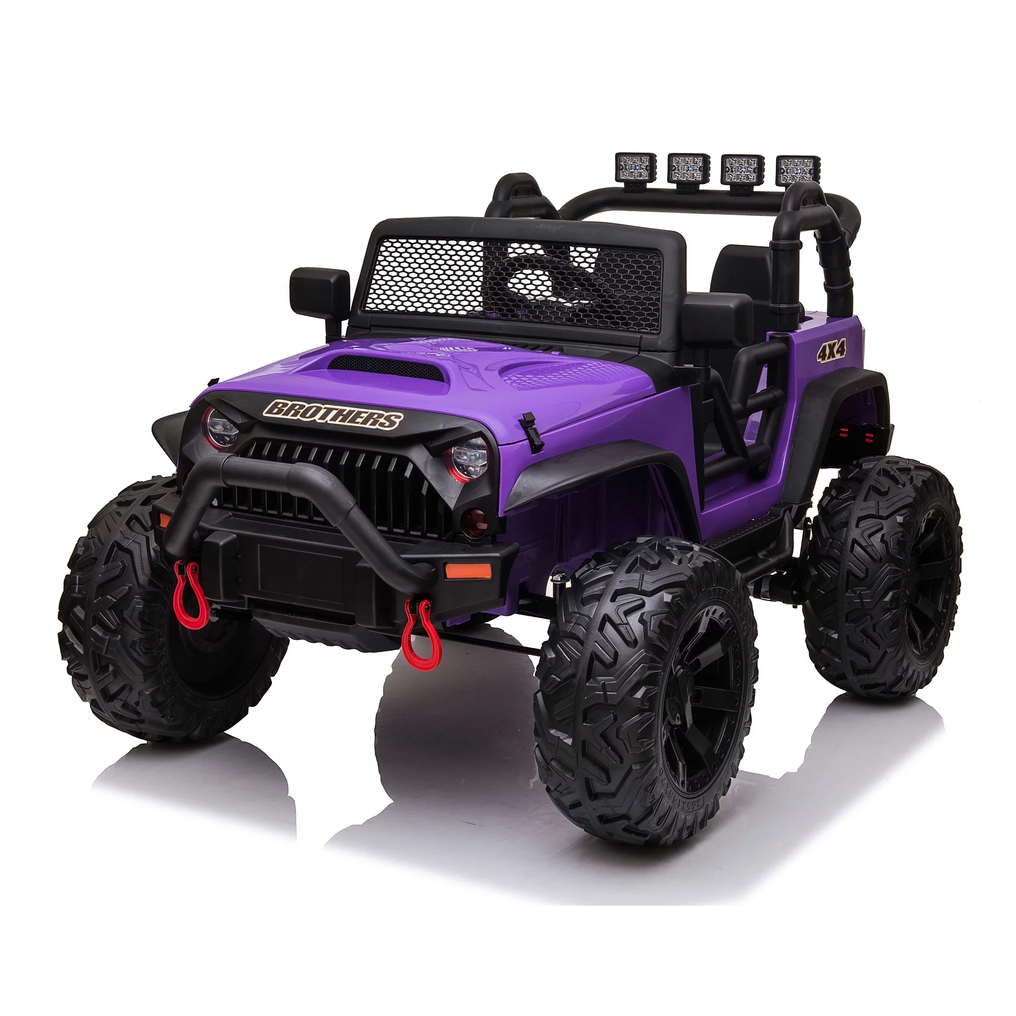 CIPACHO 24 V Double Drive Children Ride On Truck Car for Kids with Parent Remote Control, Electron Assisted Steering Wheel, Music Board, Bluetooth, MP3, Red - Womvr