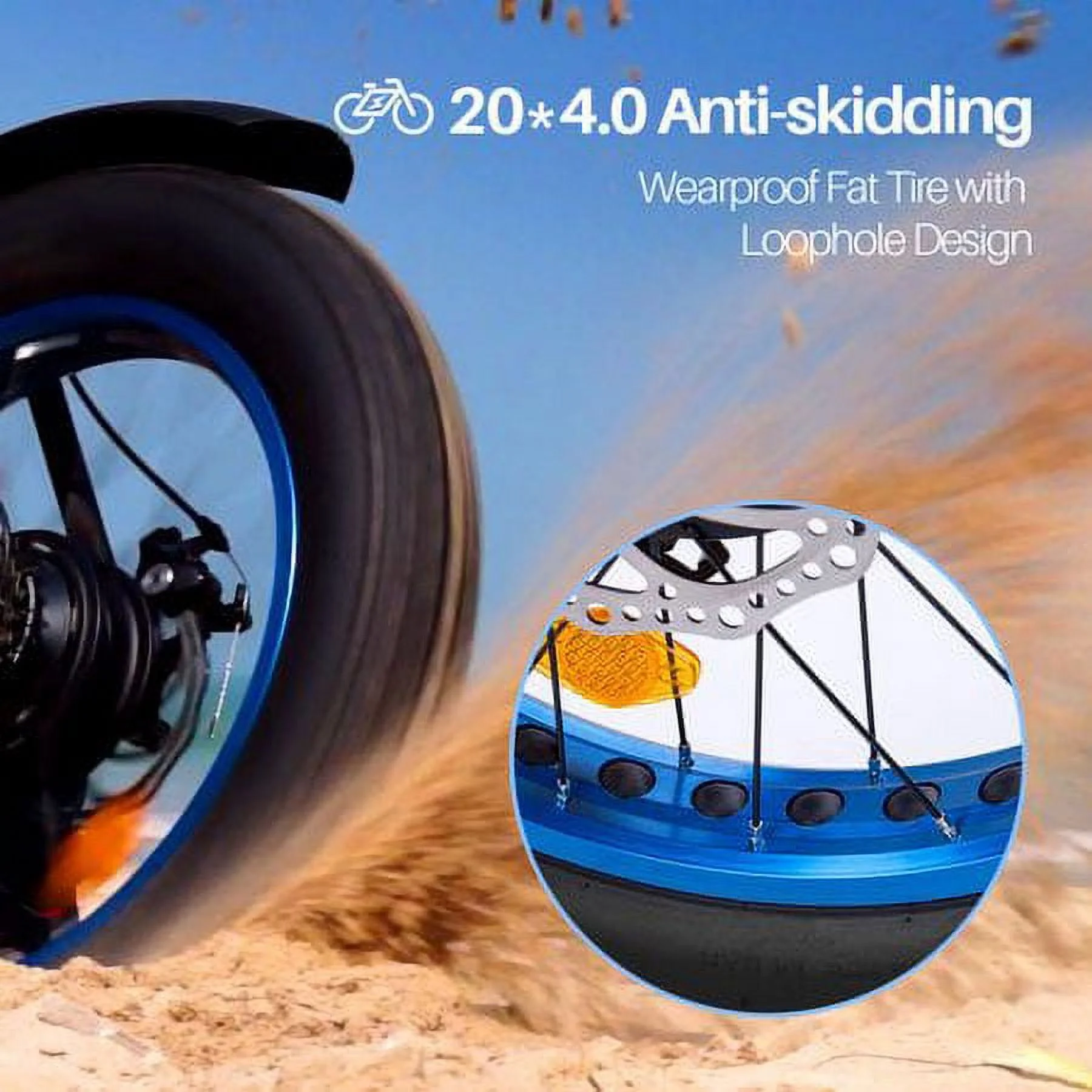 ECOTRIC 20 Inch Fat Tire e-Bike 500W 48V Foldable frame Pedal Assist Commute Bike 7 Speed A-E516646 - Womvr