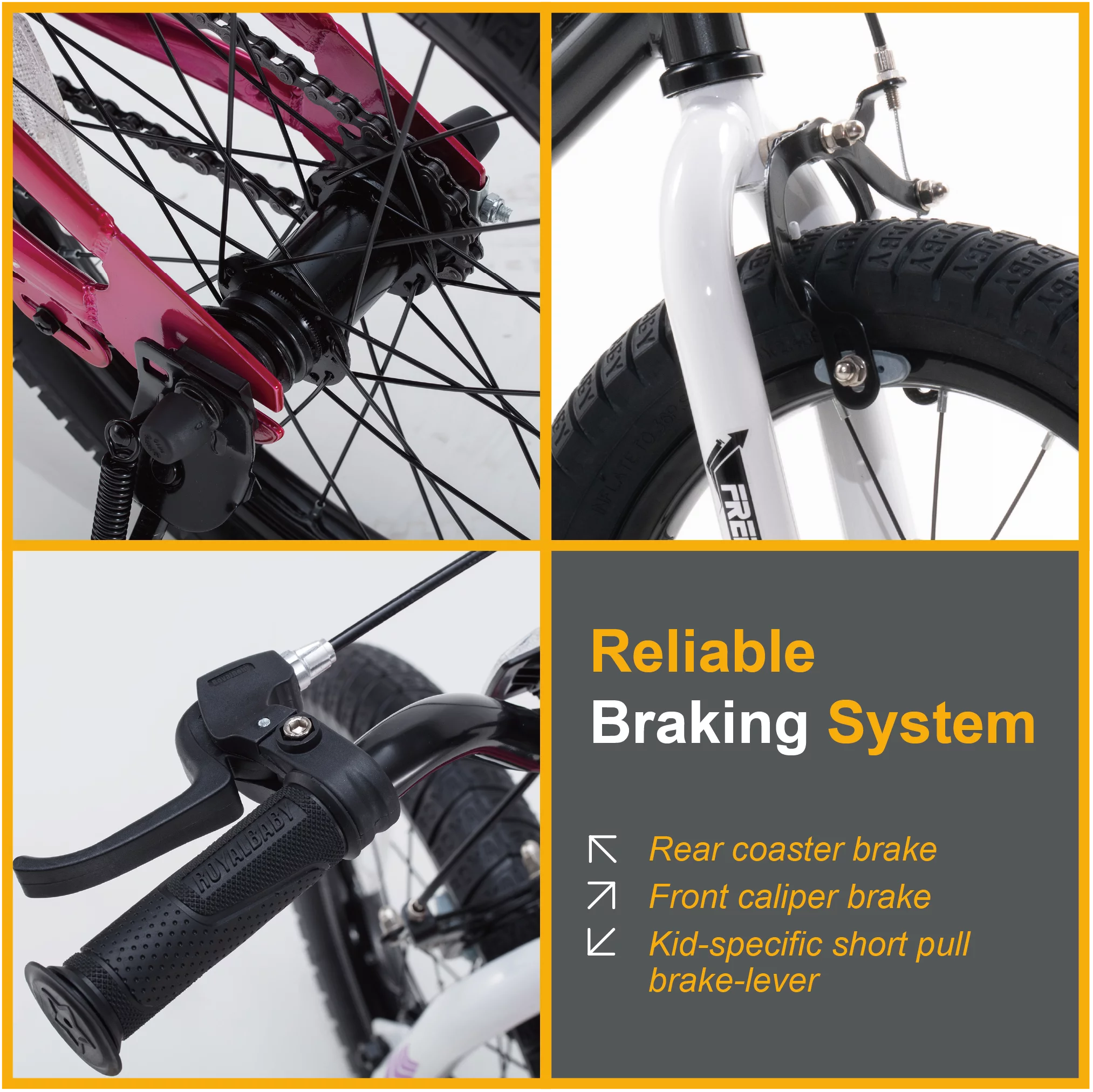 Royalbaby Freestyle Kids Bike 12 14 16 18 20 Inch Bicycle for Boys Girls Ages 3-12 Years, Multiple Color Options - Womvr