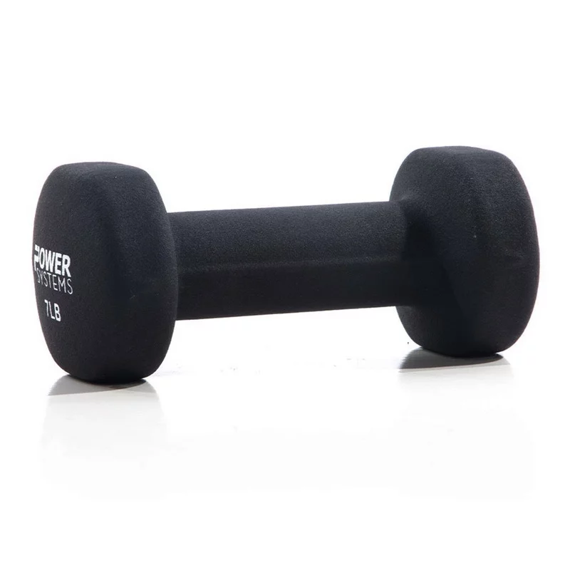 Power Systems Premium Neoprene Coated Dumbbell, Black, Pair, 8 lb - Womvr