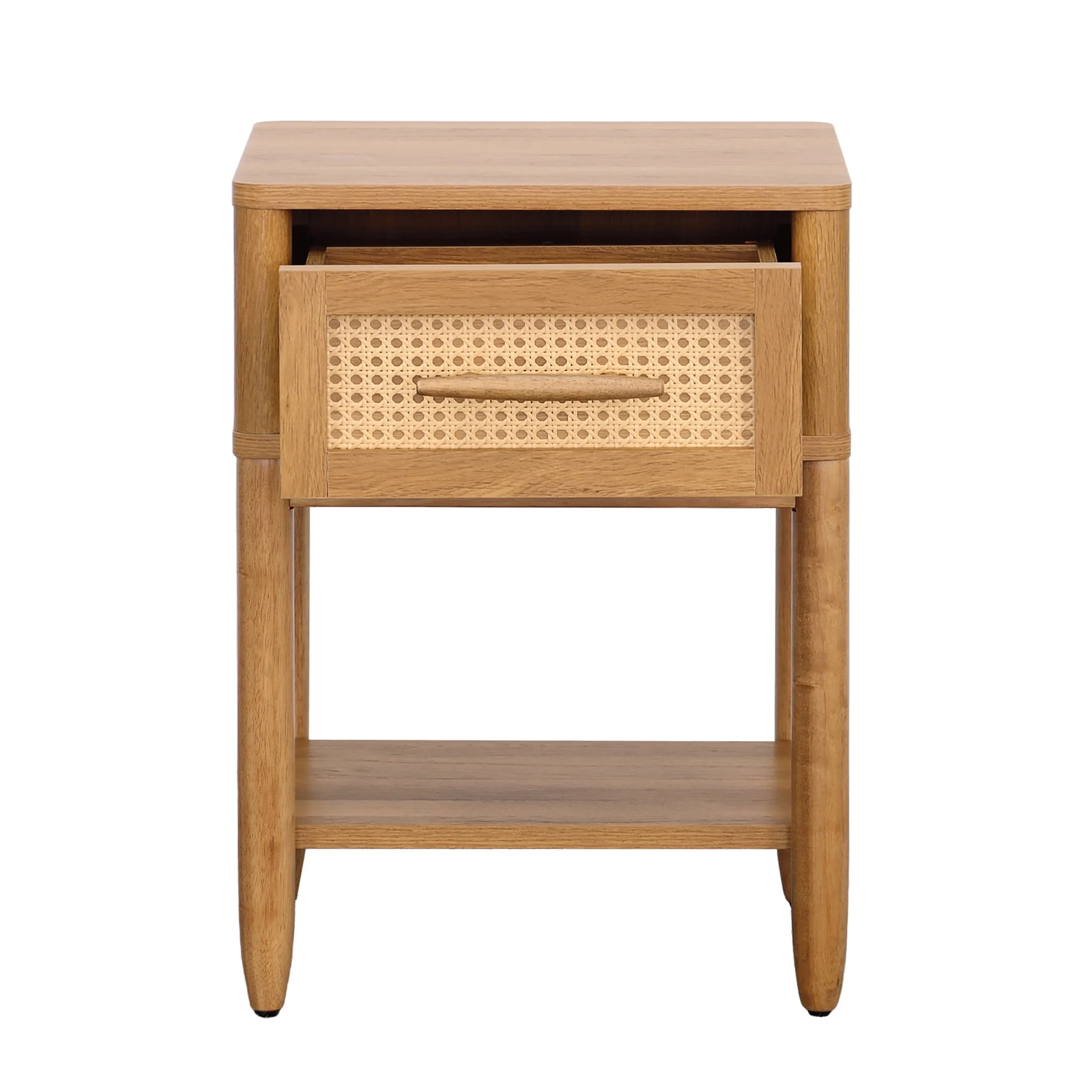 Better Homes & Gardens Springwood Caning Nightstand, Light Honey Finish - Womvr