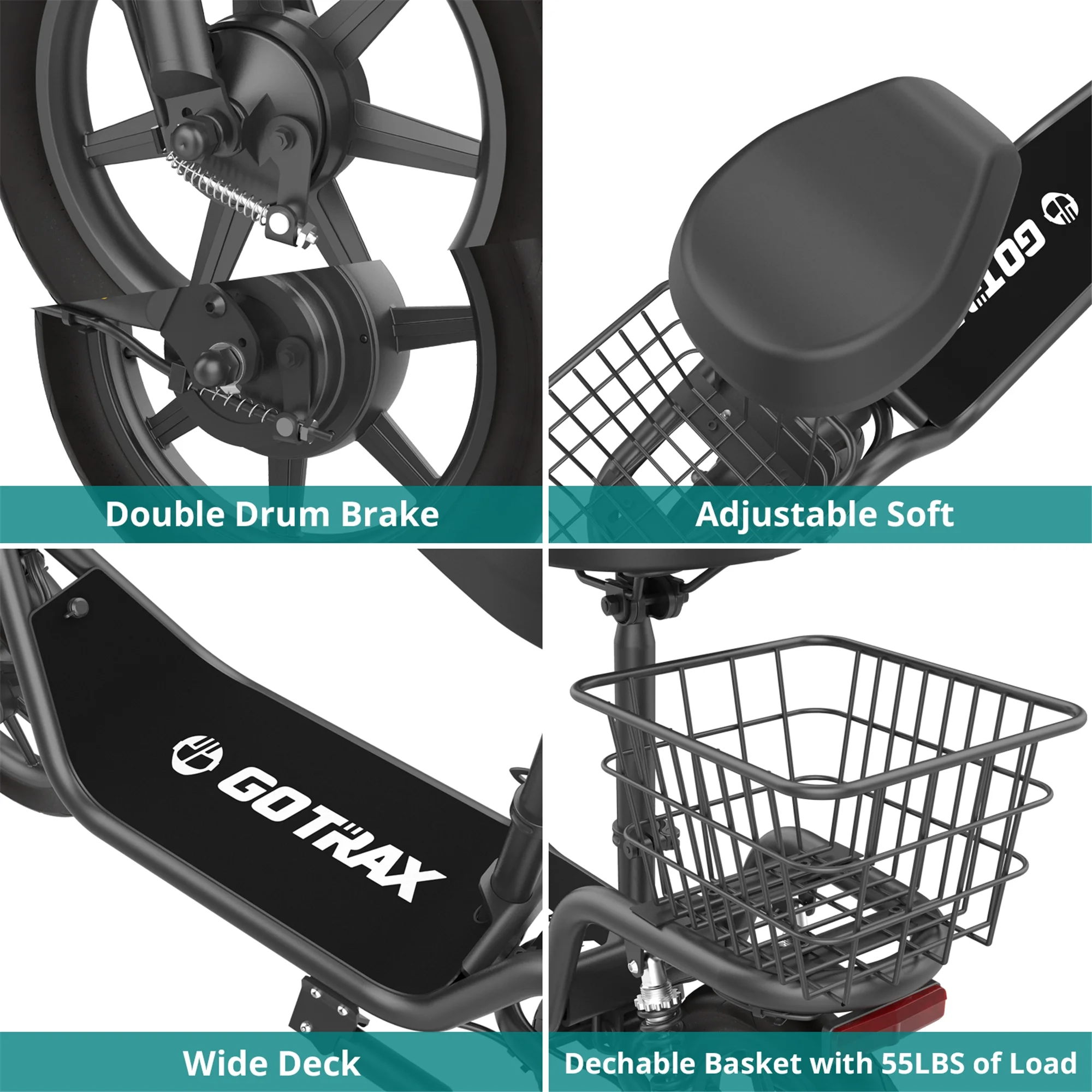GOTRAX Flex Electric Scooter with Seat for Adult Commuter, 400W&16 Miles Range&15.5Mph Foldable Scooter with 14