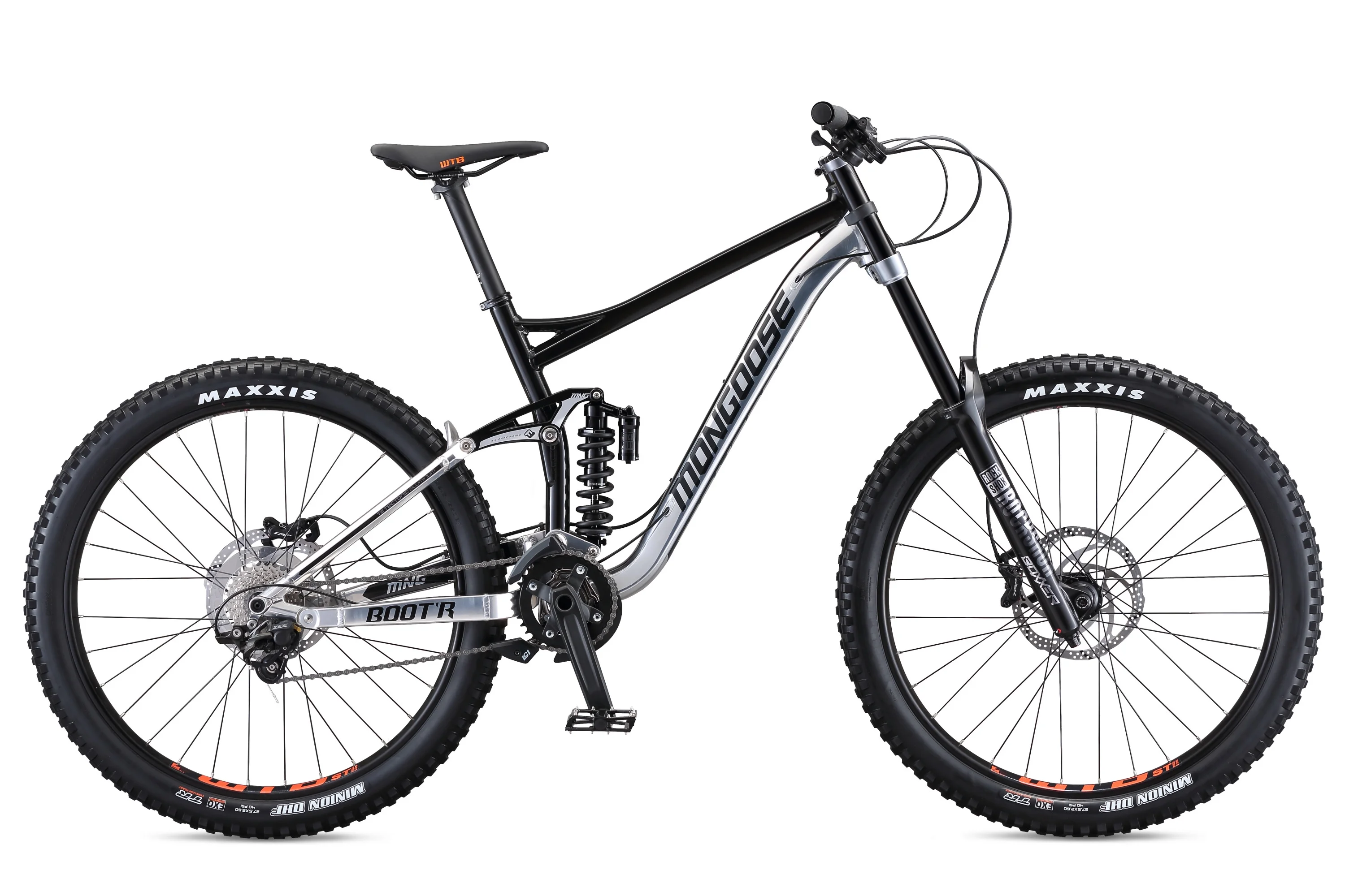 Mongoose Boot'R Adult Unisex 27.5-in. Full-Suspension Mountain Bike, Black - Womvr