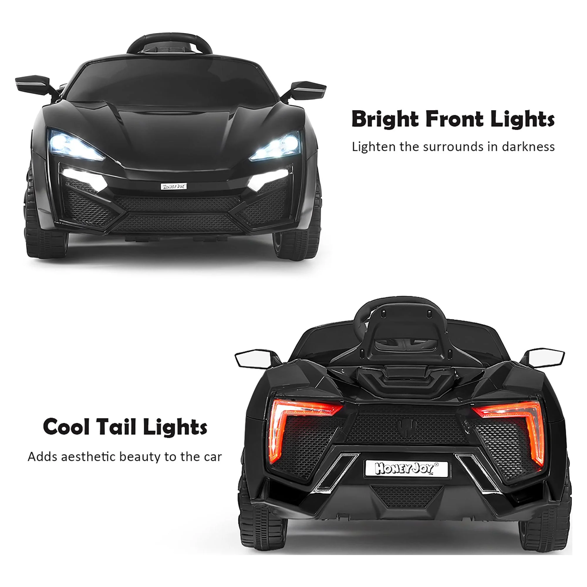 Costway 12V Kids Ride On Car 2.4G RC Electric Vehicle w/ Lights MP3 Openable Doors Pink - Womvr