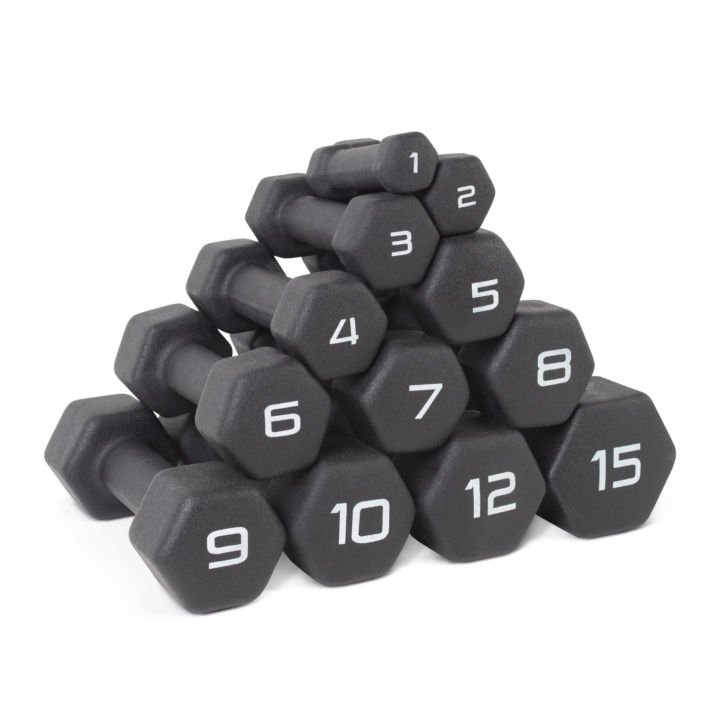 CAP Barbell, 15lb Black Neoprene Dumbbell, Pair - Womvr