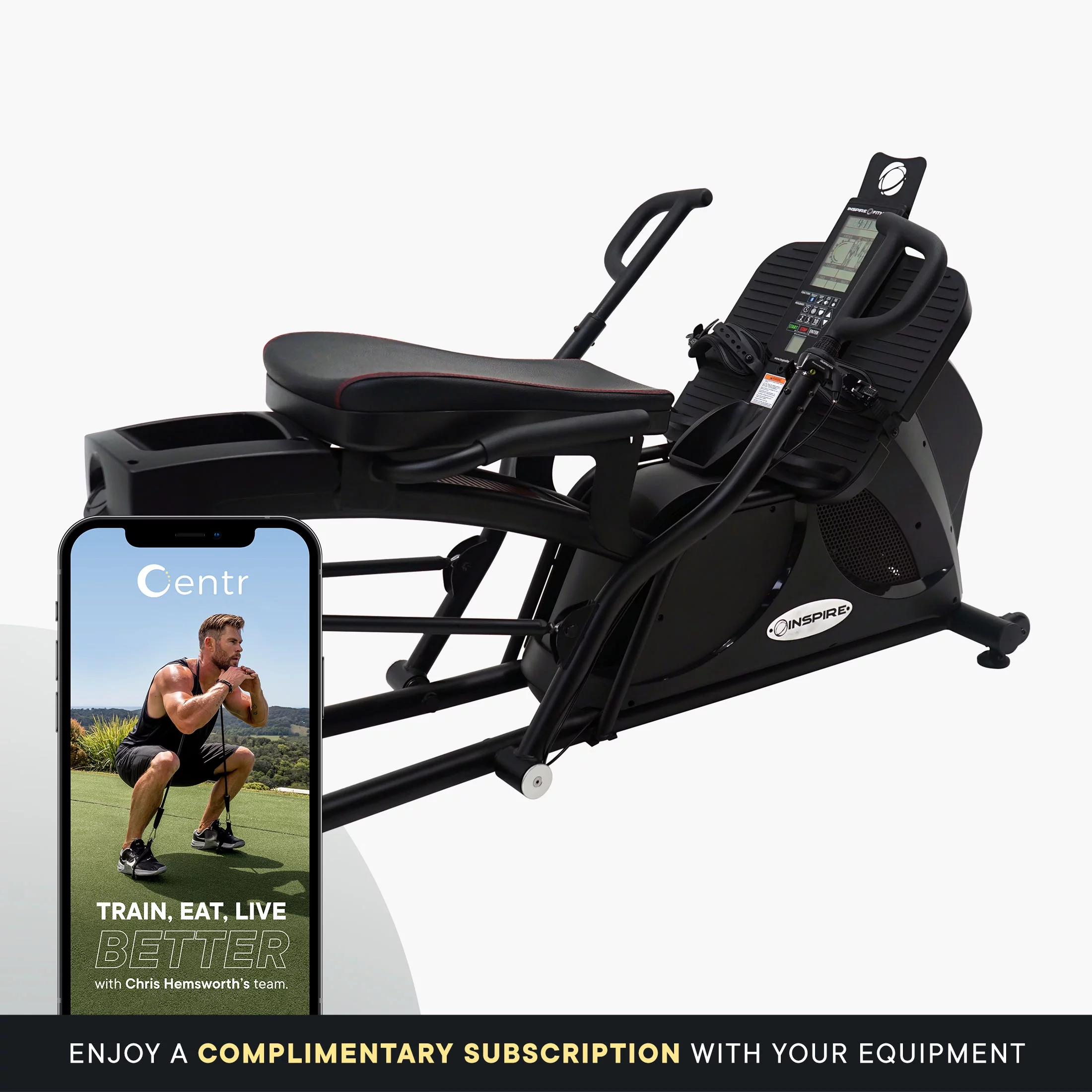 Inspire Fitness CR2.5 Cross Row (Magnetic Rowing Machine), LCD Display with Tablet Holder - Womvr