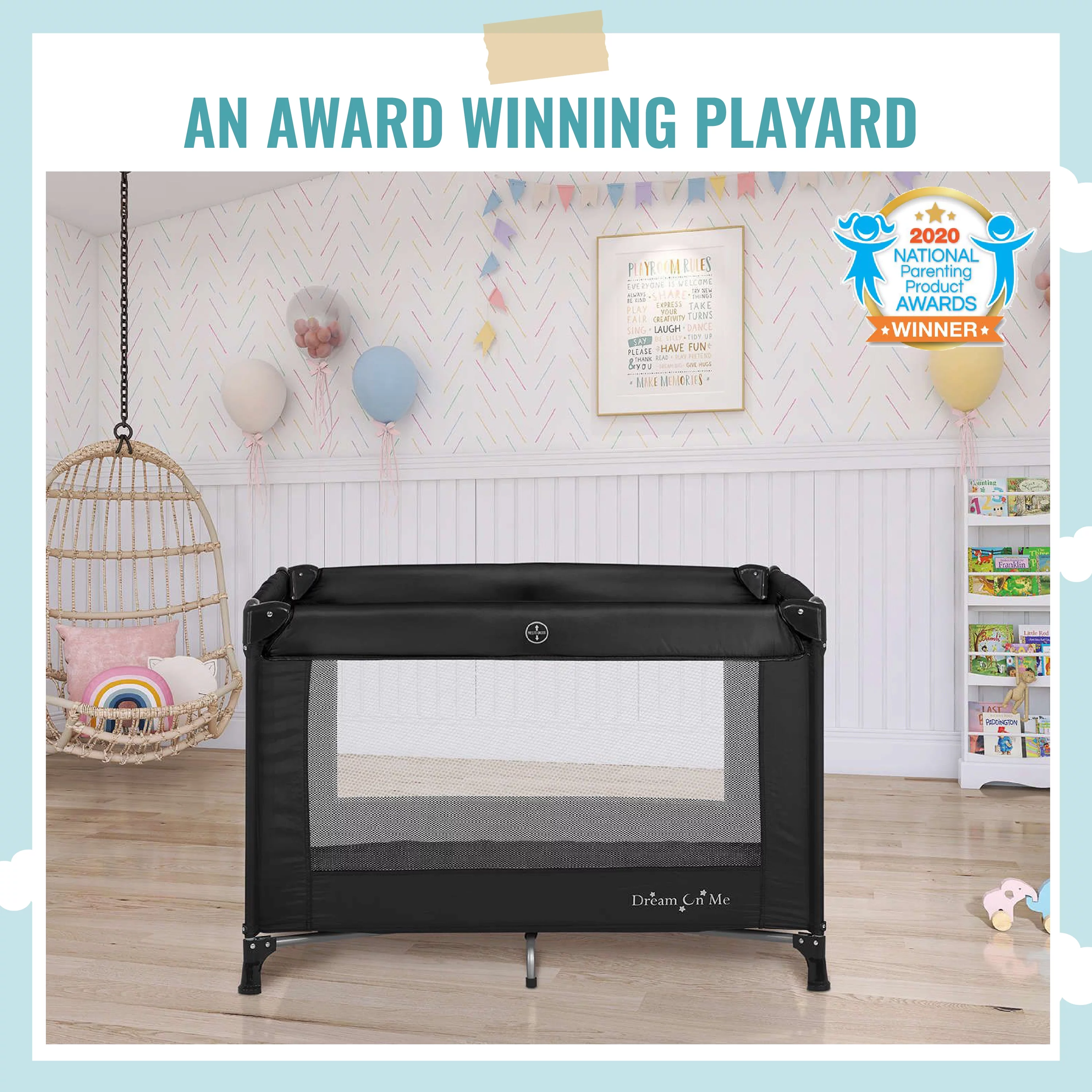 Dream On Me Nest Portable Play Yard with Carry Bag and Shoulder Strap, Pink - Womvr