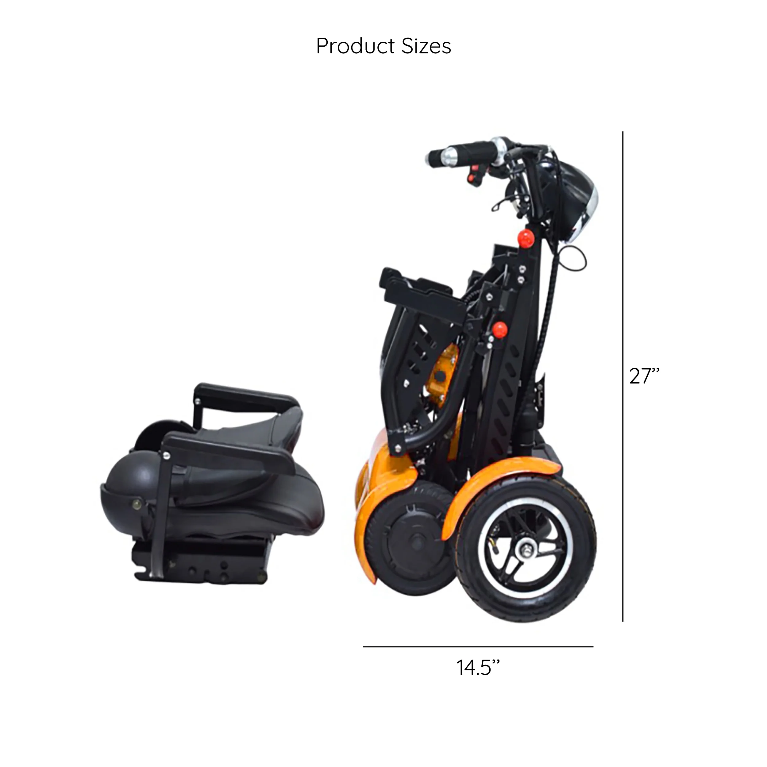 Compact Electric Scooter for Adults and Seniors, Adjustable Seat Padded Armrests - Womvr