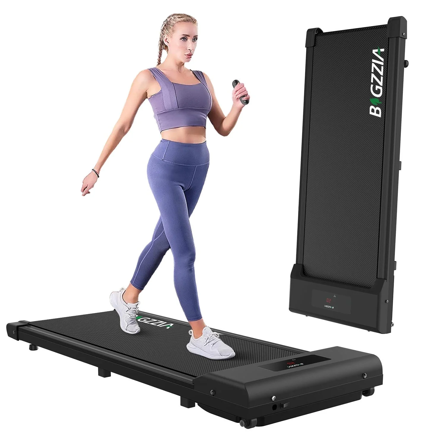 Bigzzia Walking Pad, 2 in 1 Under Desk Treadmill with Remote Control and LCD Display, Compact Treadmill for Home & Office, Silver - Womvr