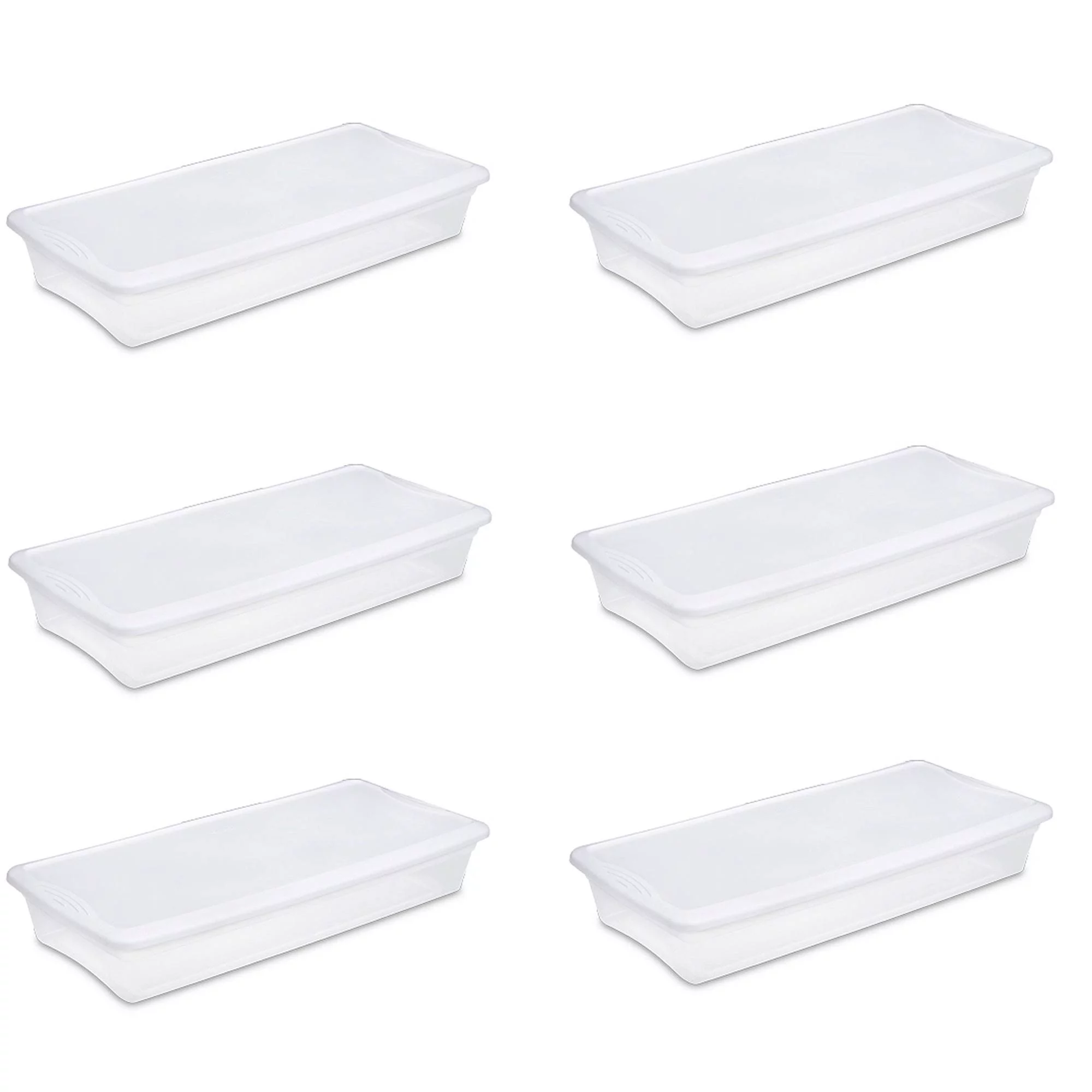 Sterilite 41 Quart Lightweight Under Bed Storage Box Container. 6 Pack - Womvr