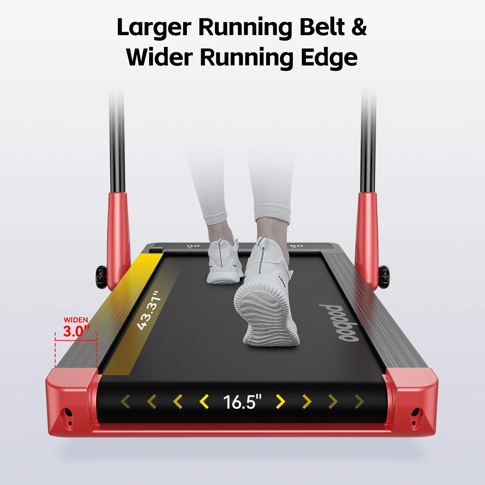 Pooboo 2.5 HP Under Desk Treadmill 2 in 1 Folding Treadmill Brush-less Walking Jogging Machine with App & Remote Control Led Touch Screen Walking Pad for Office Home Use 265lbs - Womvr